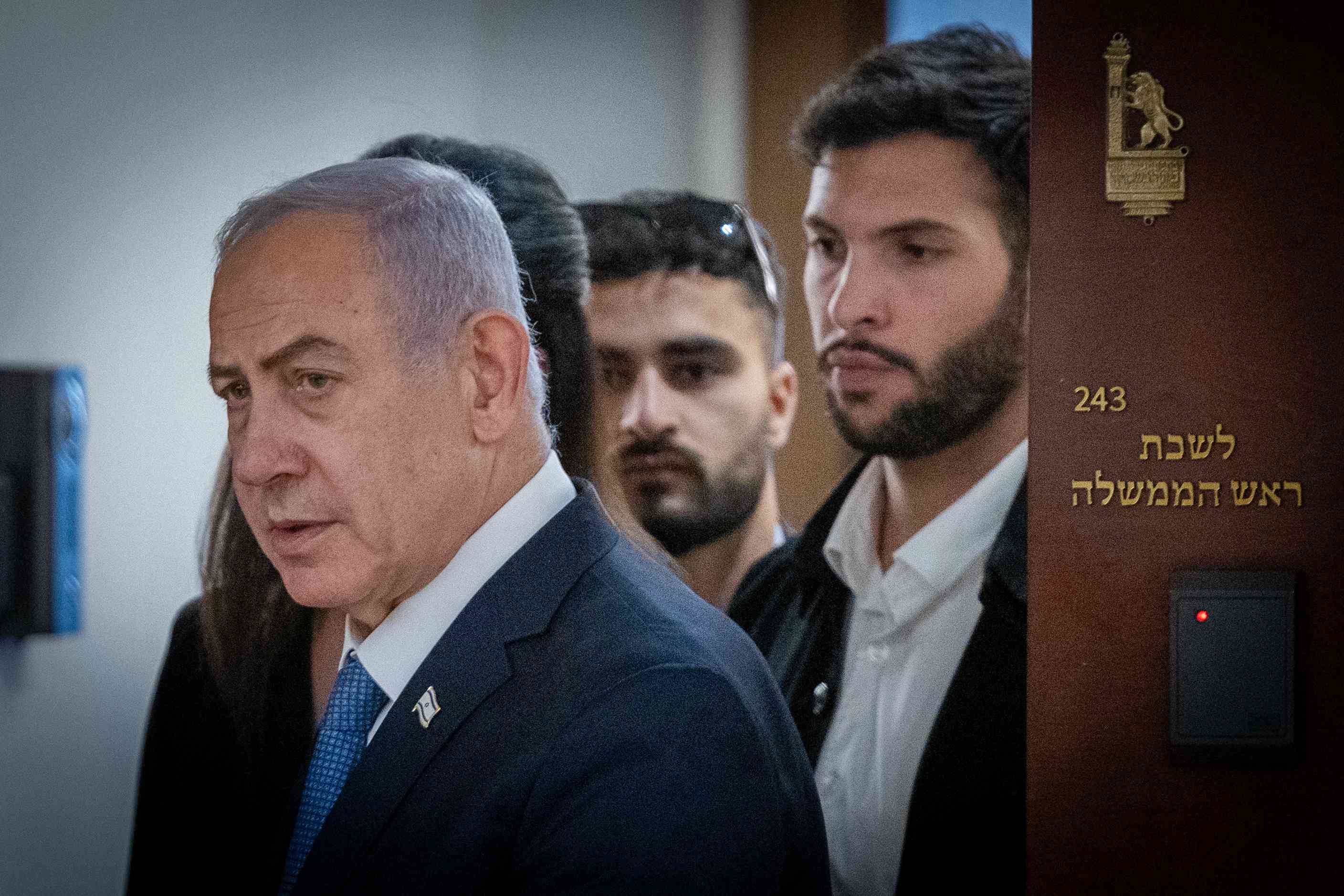 Prime Minister Binyamin Netanyahu. background