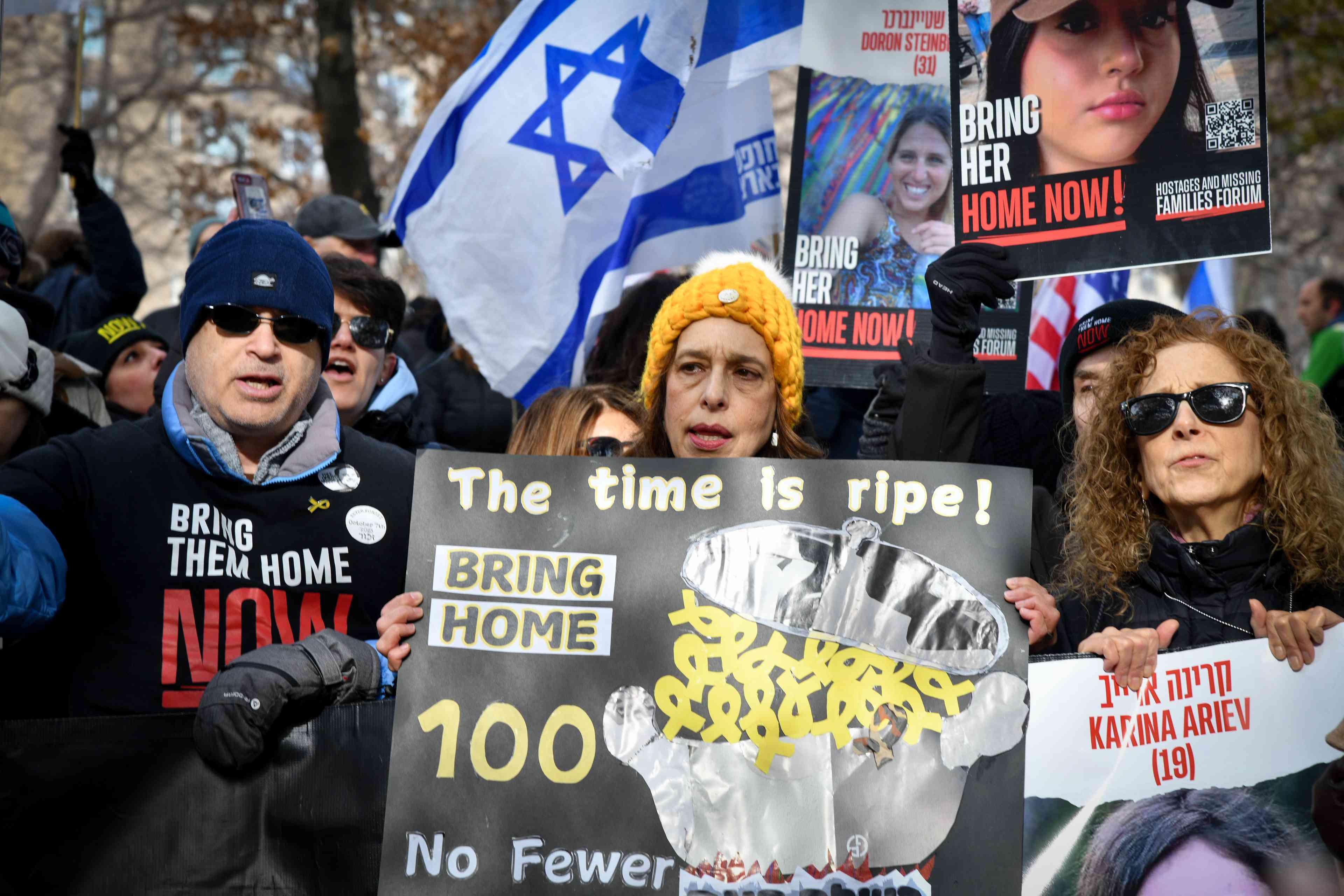 Protest for the hostages. background