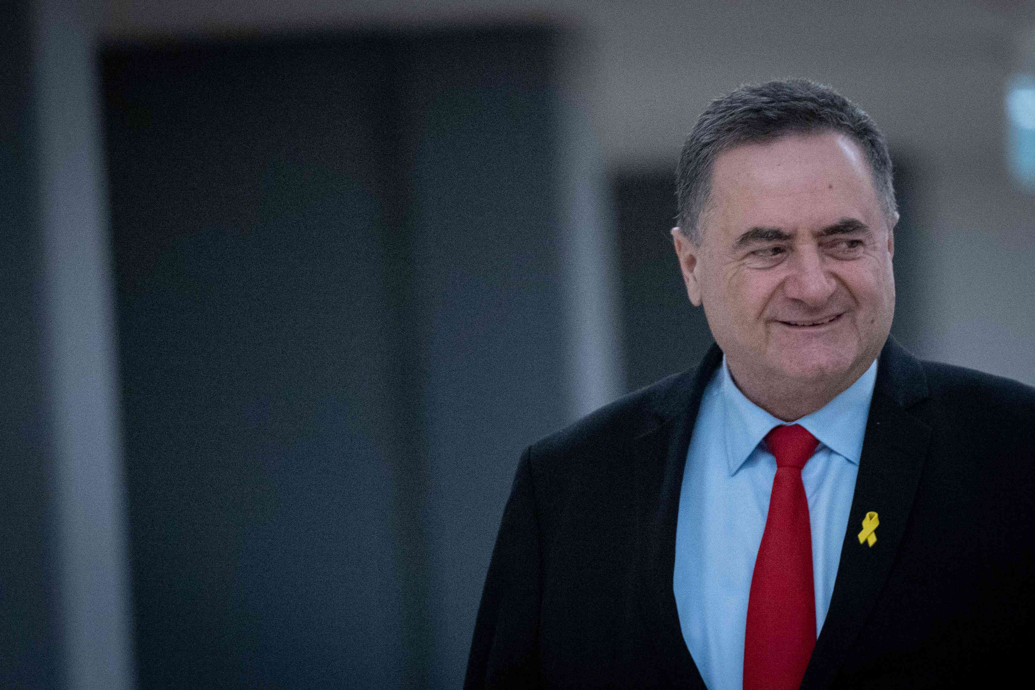Defense Minister Katz. background