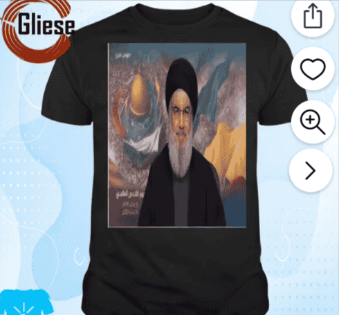 Hassan Nasrallah t-shirt sold by Walmart background