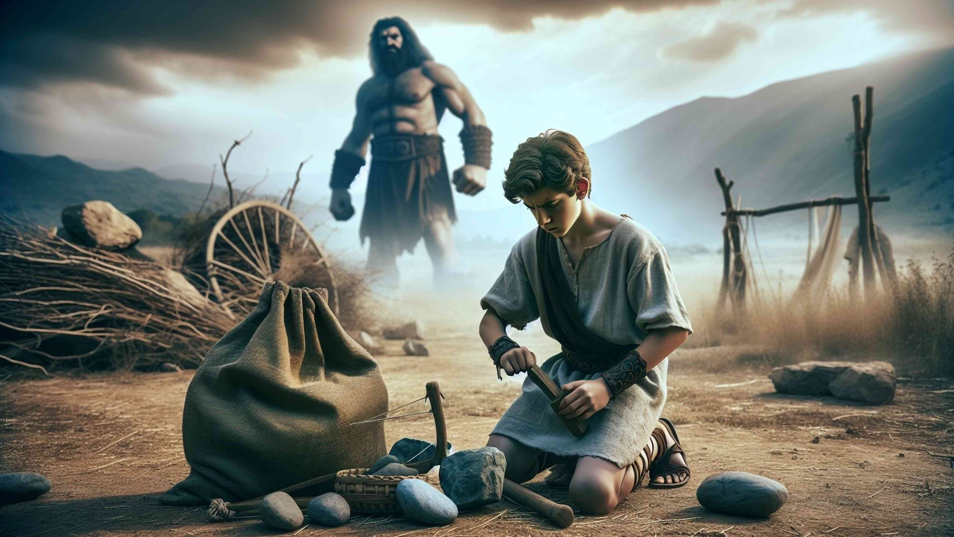 David vs. Goliath. background