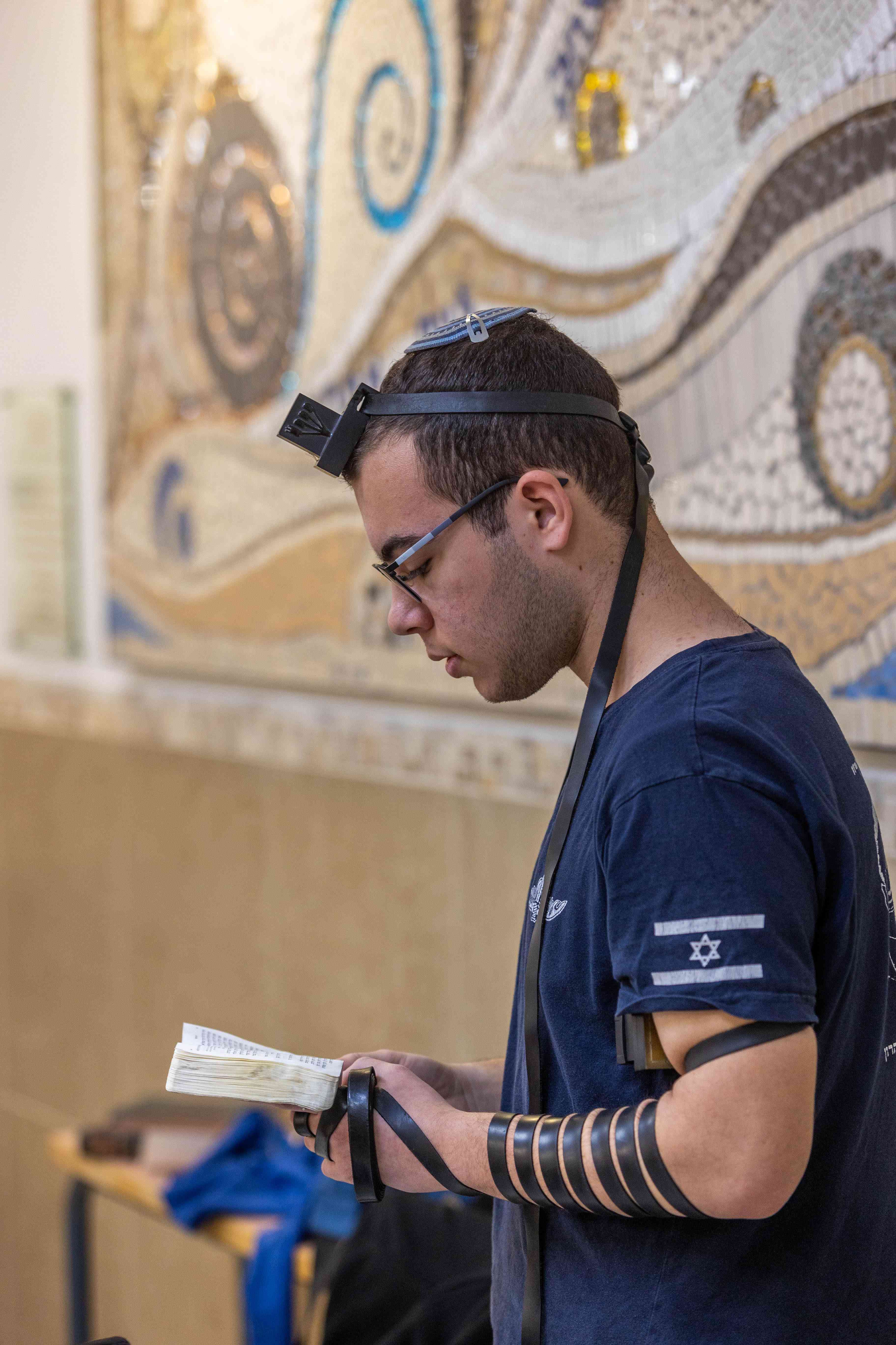 Hesder yeshivah student. Illustration. background