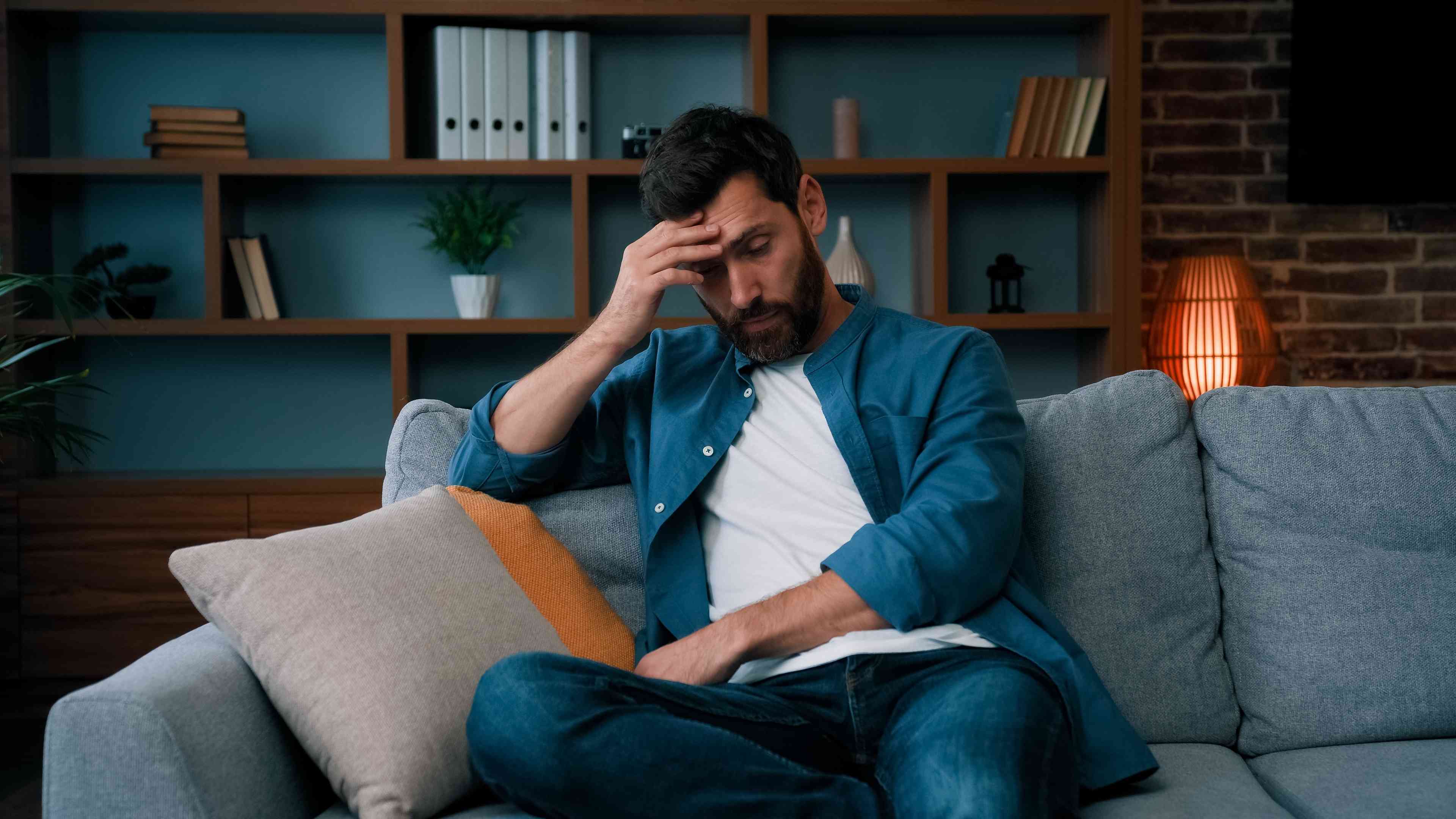 Worried man background