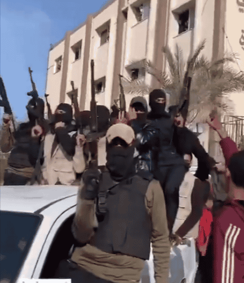 Hamas terrorists celebrating background