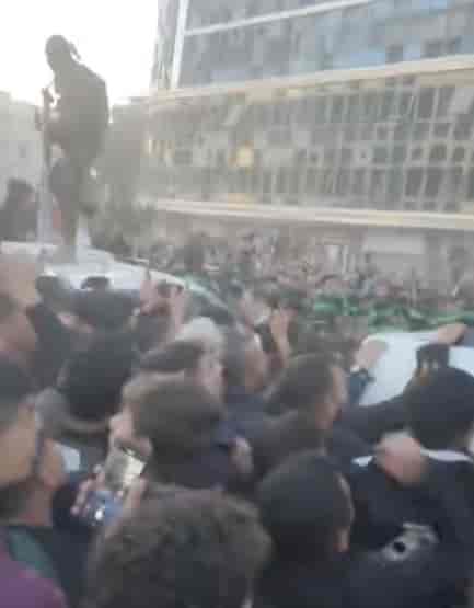Hamas terrorists massing in the streets background