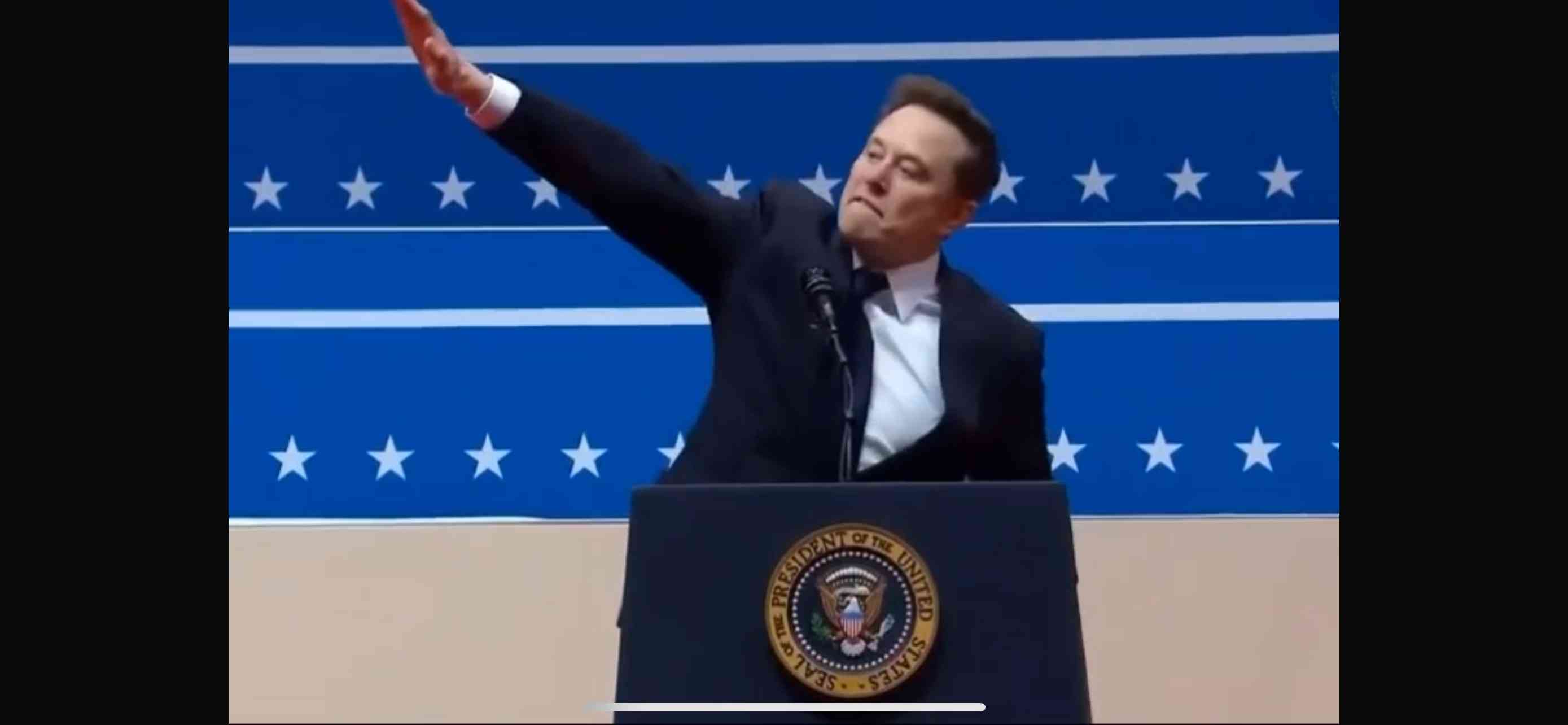 Elon Musk giving the Nazi Salute?! background