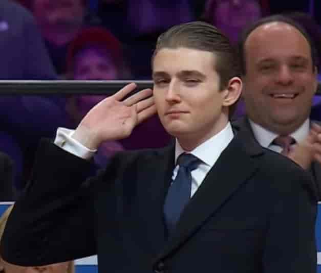 Barron Trump at the 47th US inauguration background