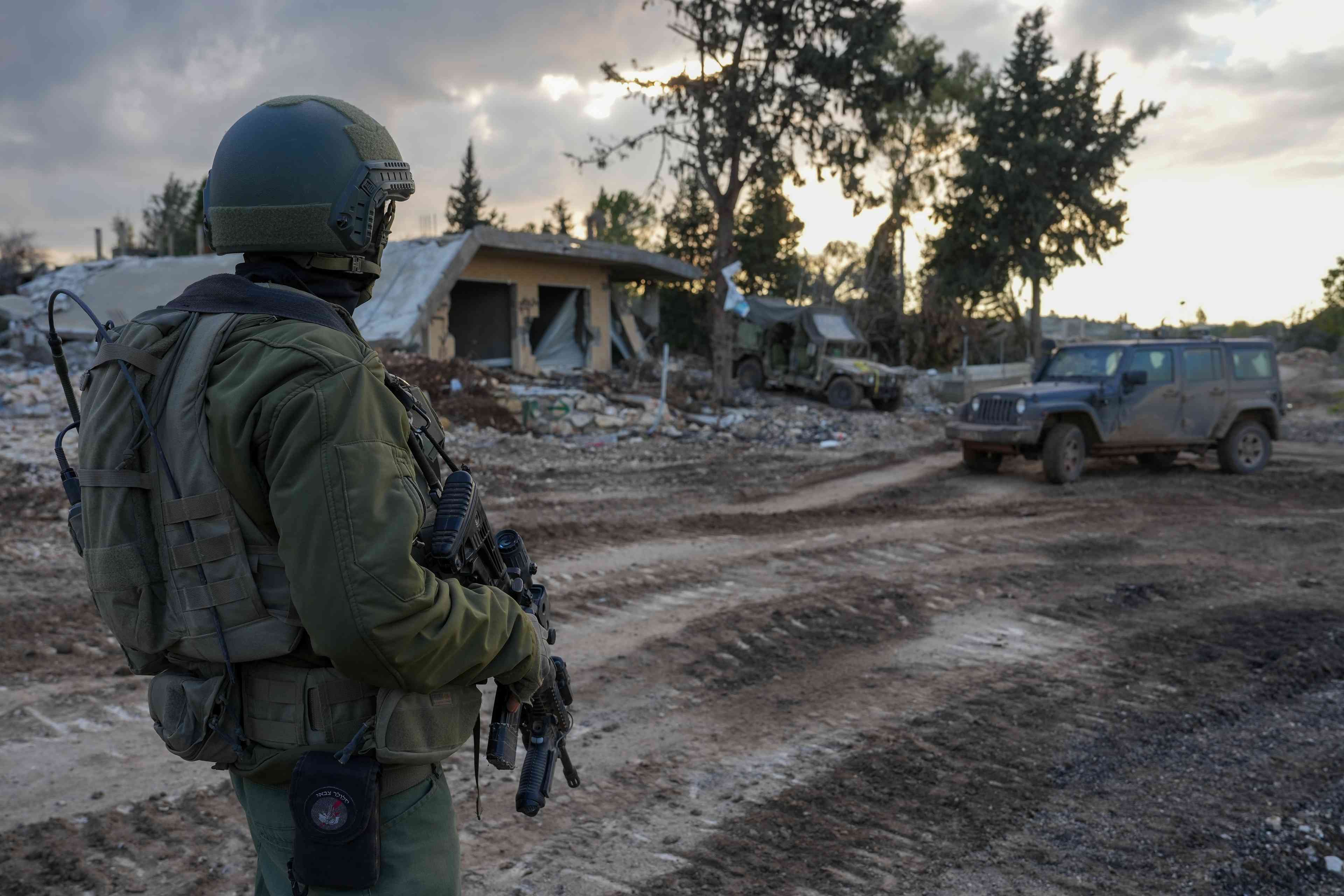 IDF soldier in southern Lebanon. background