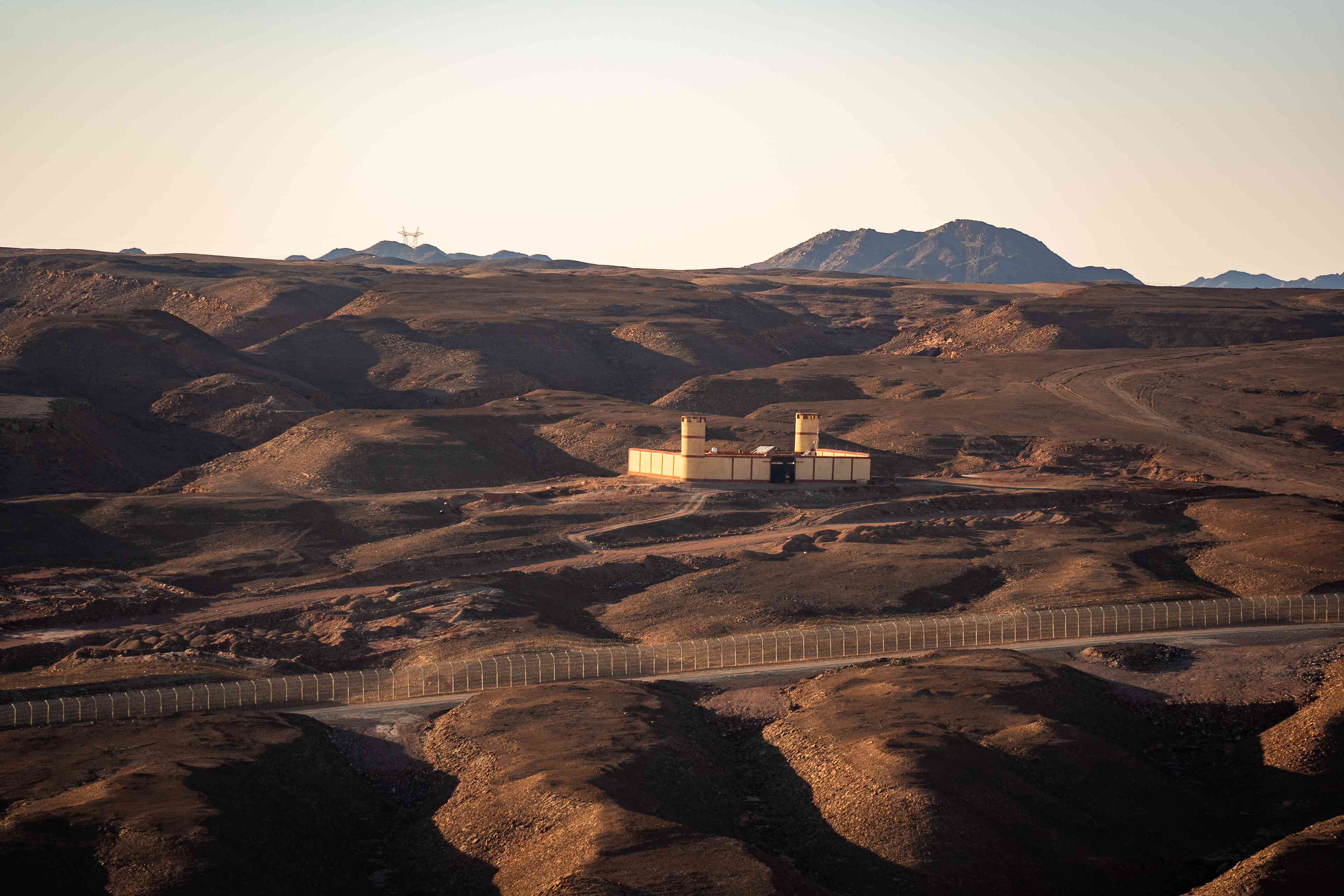 View of the Israeli border with Egypt, in southern Israel, on January 12, 2025 background