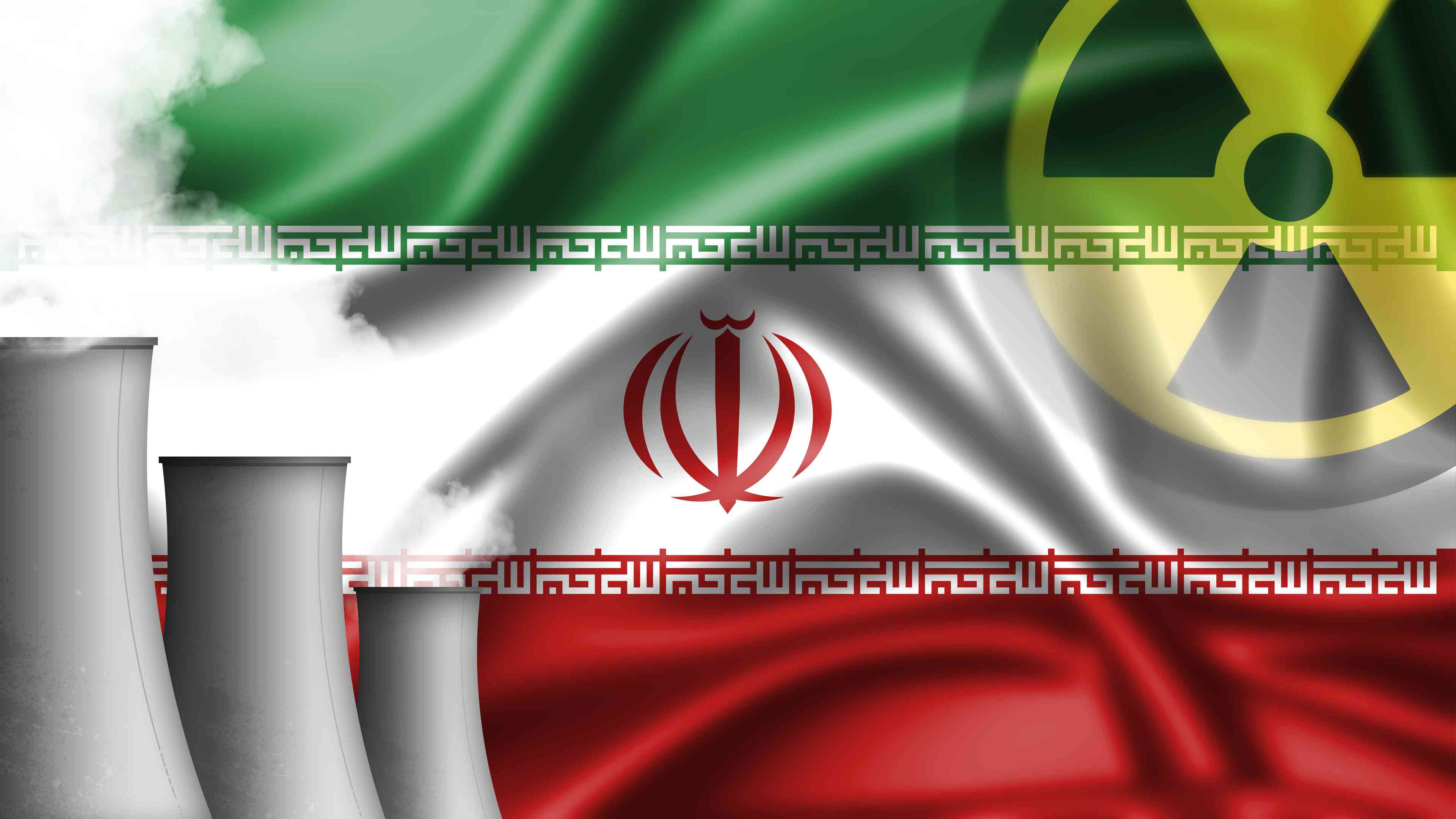 Iranian nuclear power. Illustration. background