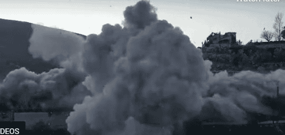 Blowing up Hezbollah warehouses. background