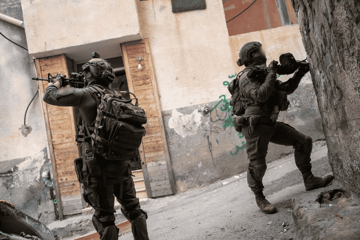 IDF soldiers operating in Judea and Samaria background