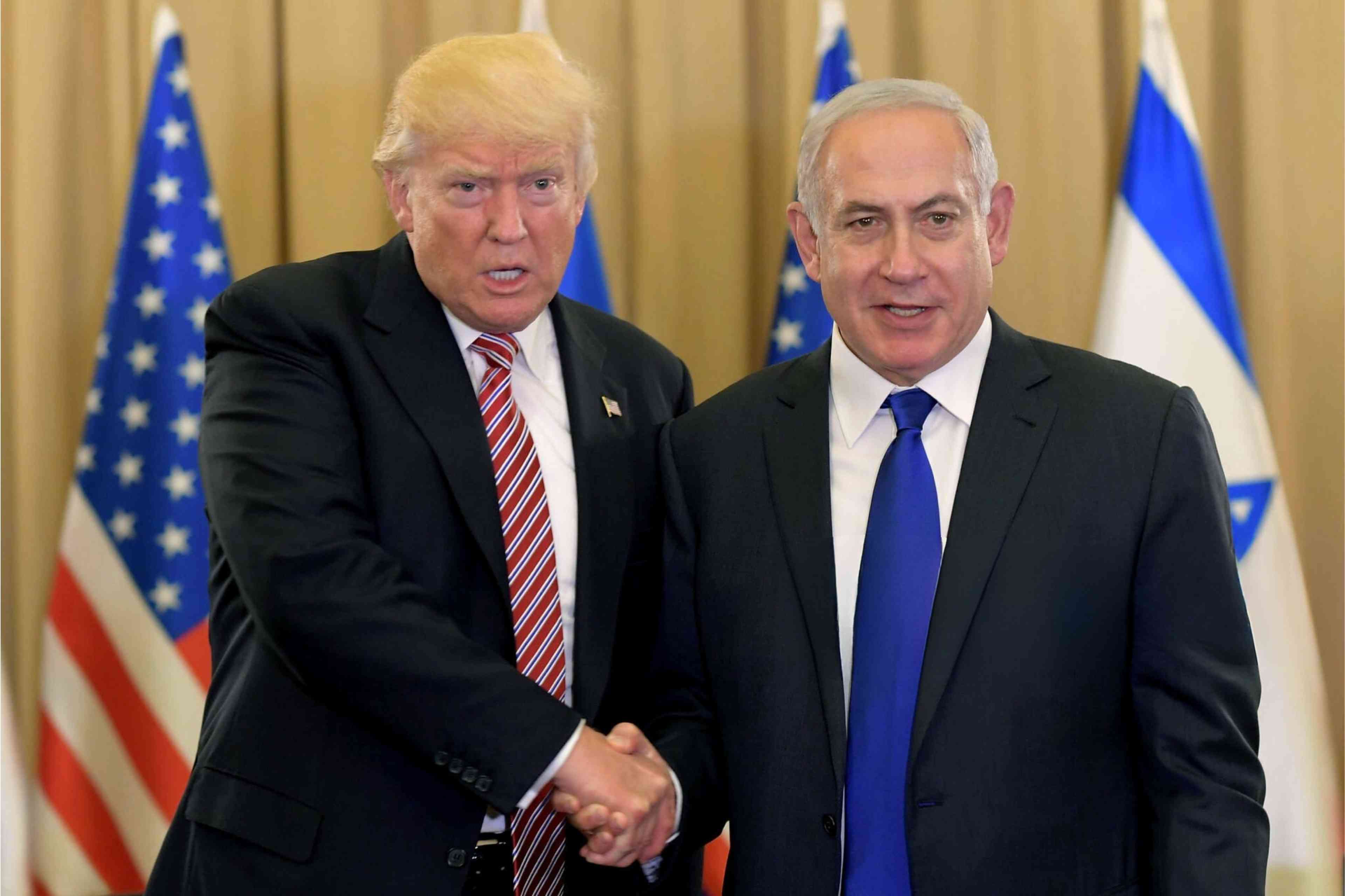Donald Trump and Benjamin Netanyahu background
