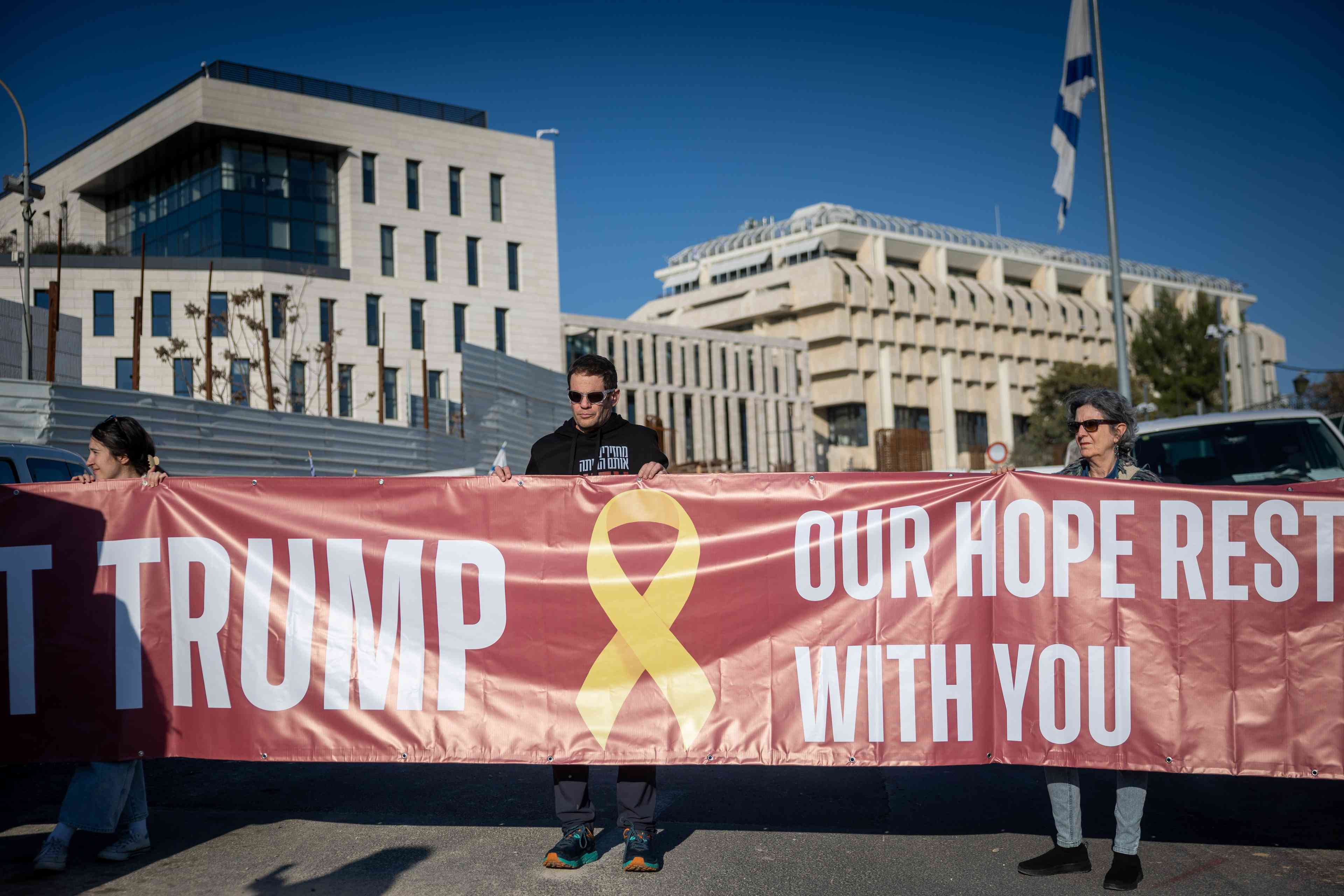 Protest for the hostages. background