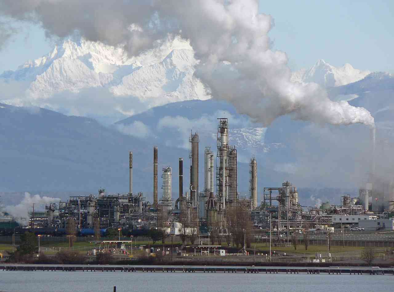 Oil refinery. Illustration. background