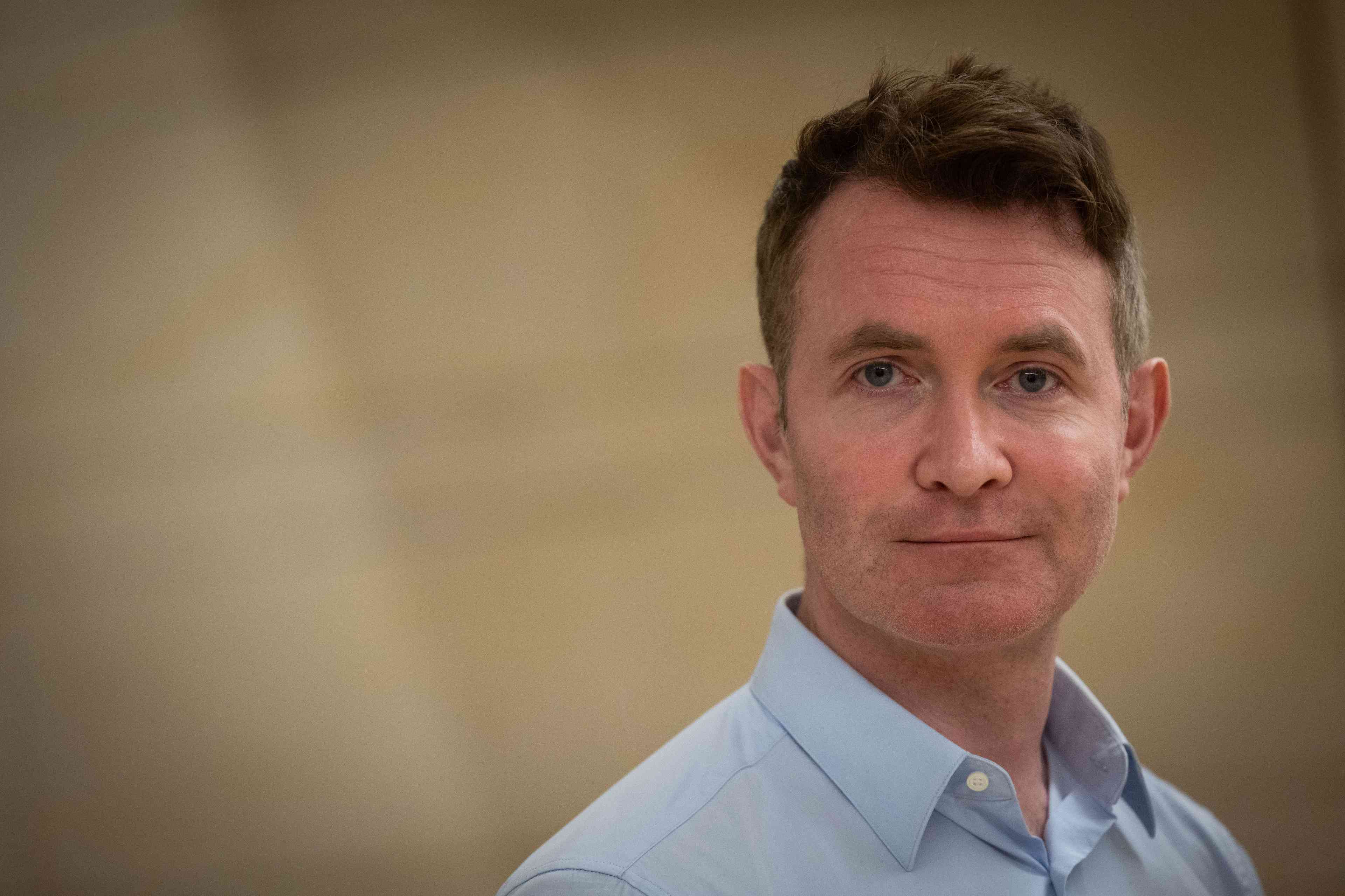 British author Douglas Murray during a visit at the Knesset, the Israeli parliament in Jerusalem on January 22, 2024. background