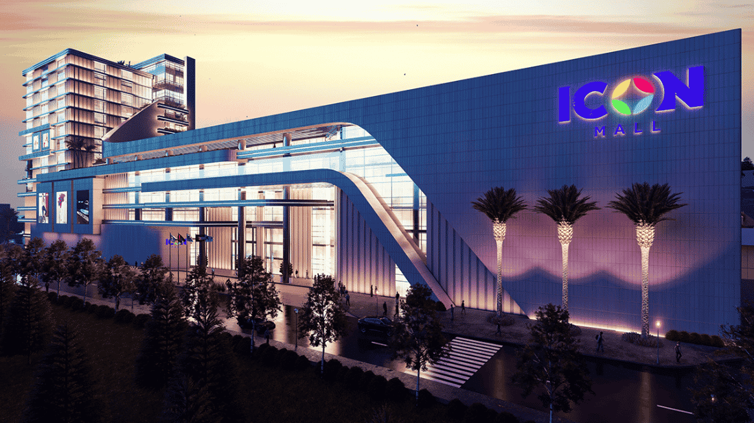 ICON mall in Ramallah background