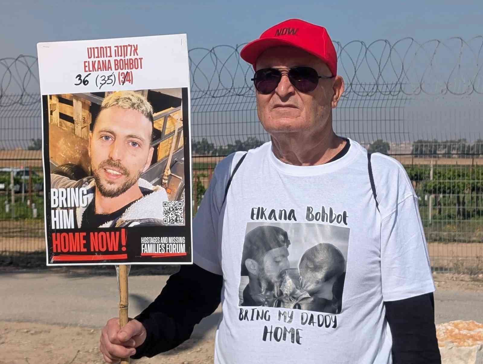 Families of the hostages at the Gaza border background