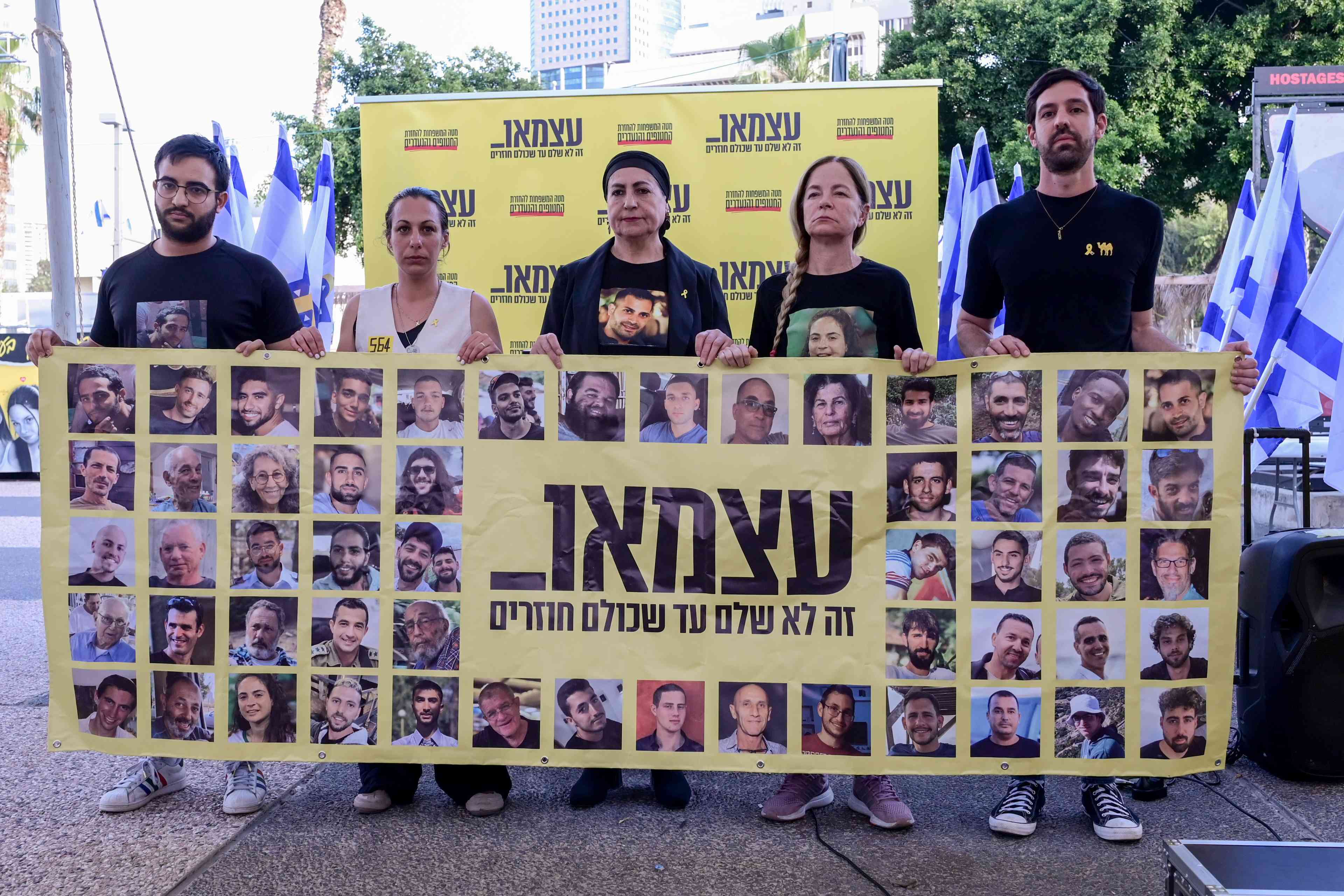 Protest for the hostages. background