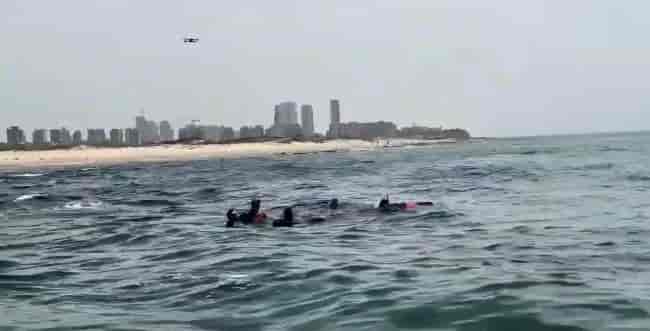 Search and rescue team looking for missing diver background