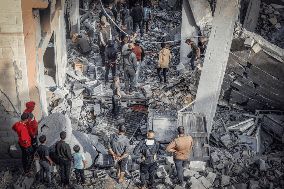 Destruction in Gaza   background