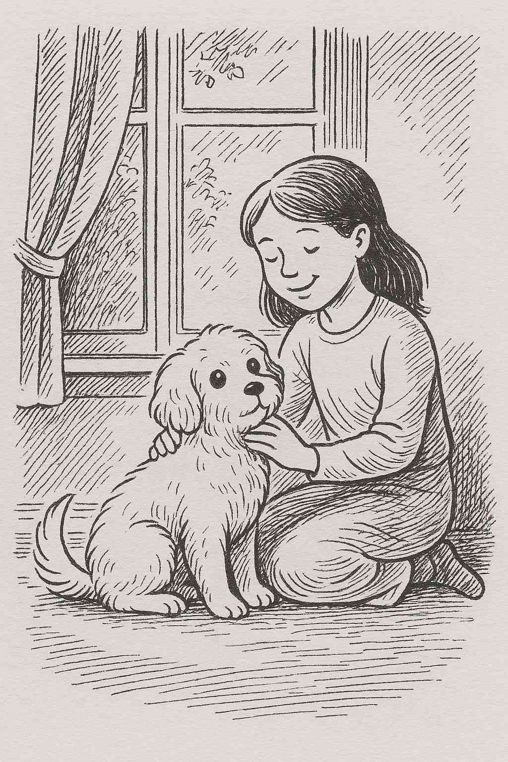 AI generated image of hostage and their dog background