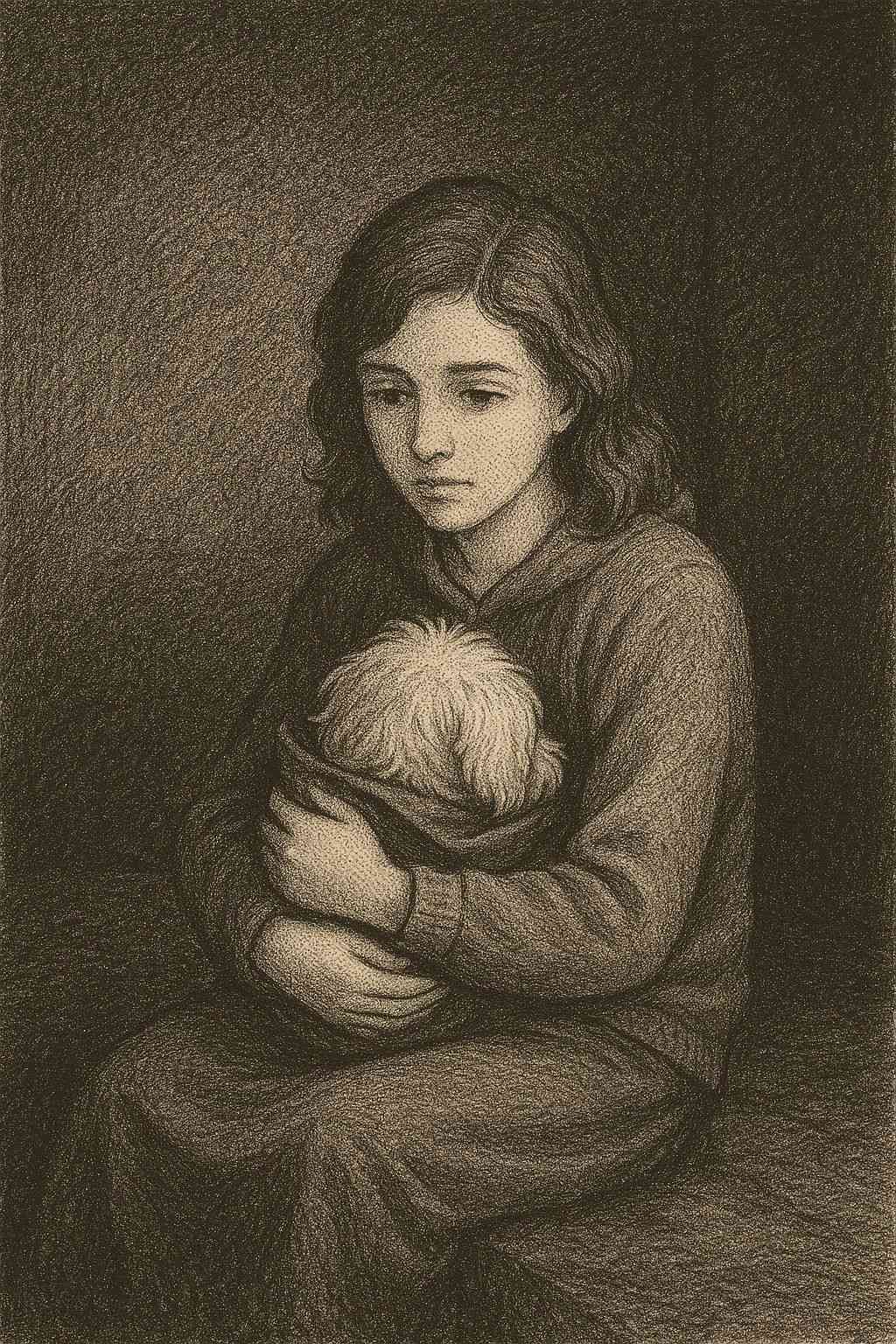 AI generated image of former hostage Mia Leimberg and her dog background