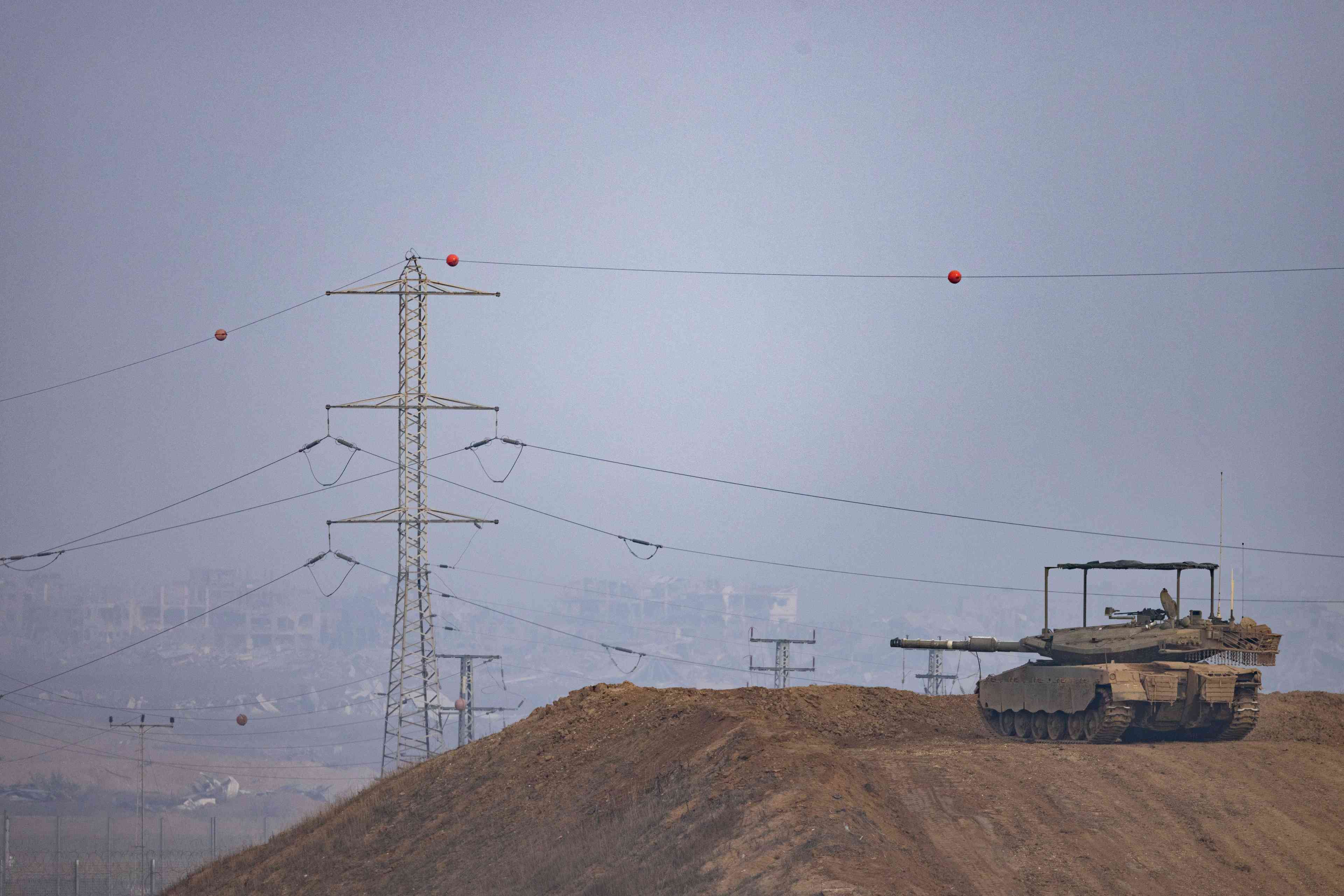 IDF tanks in the Gaza Strip. background
