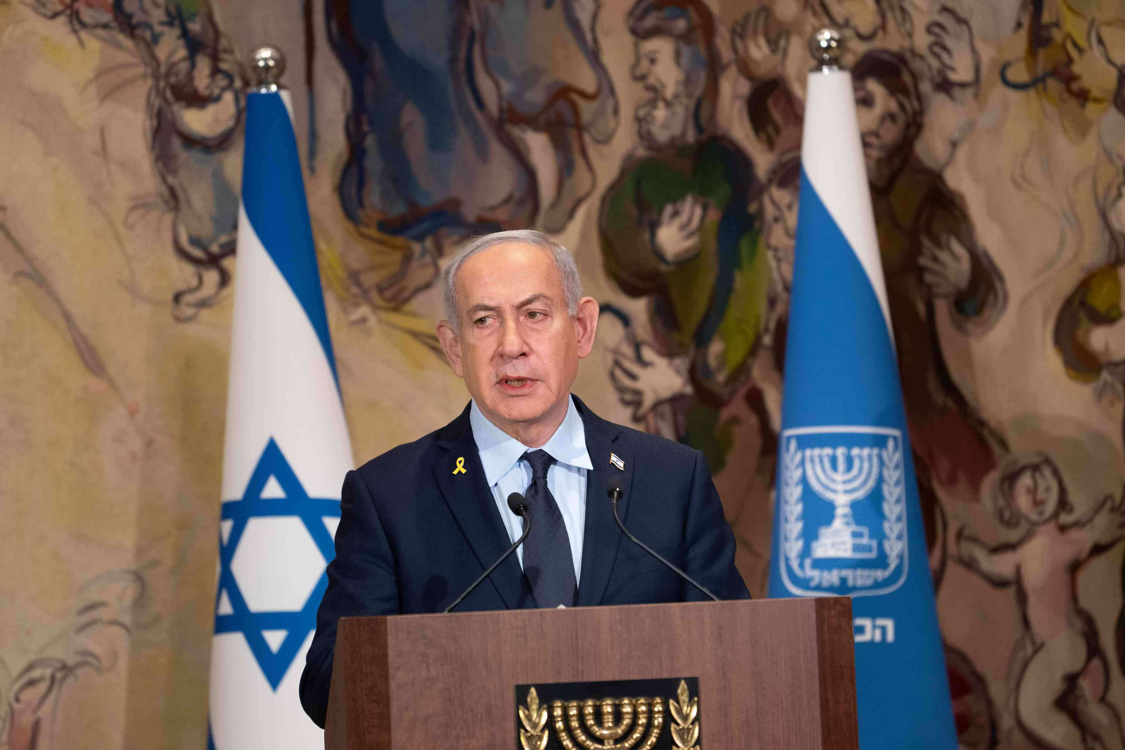 Prime Minister Netanyahu. background