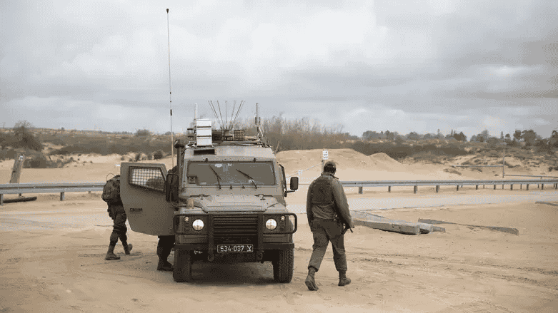 IDF on Zikim beach background