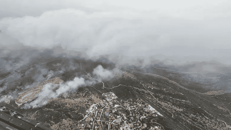 Fire in Beit SHemesh area background