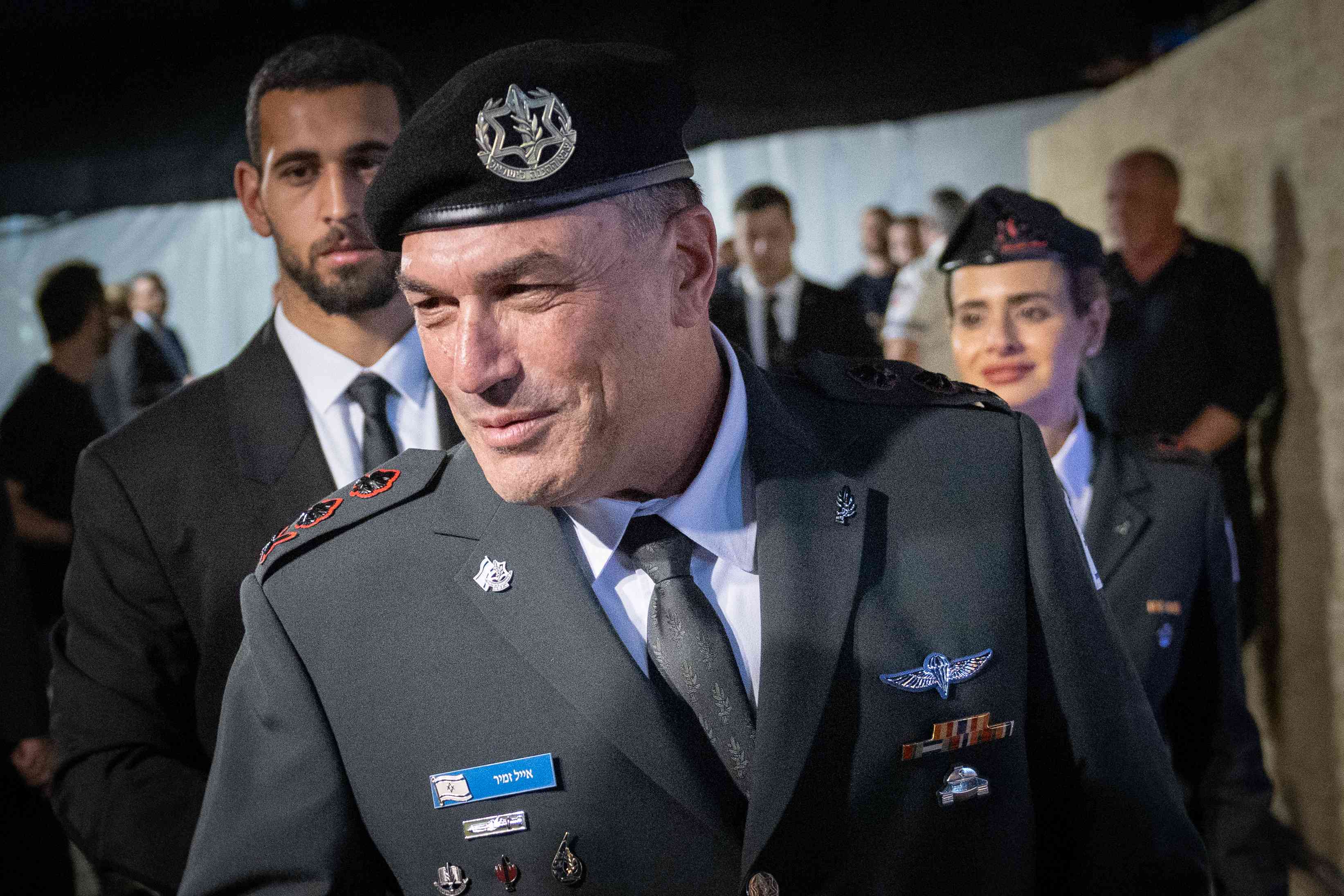 DF chief of staff Eyal Zamir attends a ceremony held at the Yad Vashem Holocaust Memorial Museum in Jerusalem, as Israel marks the annual Holocaust Remembrance Day. April 23, 2025. background