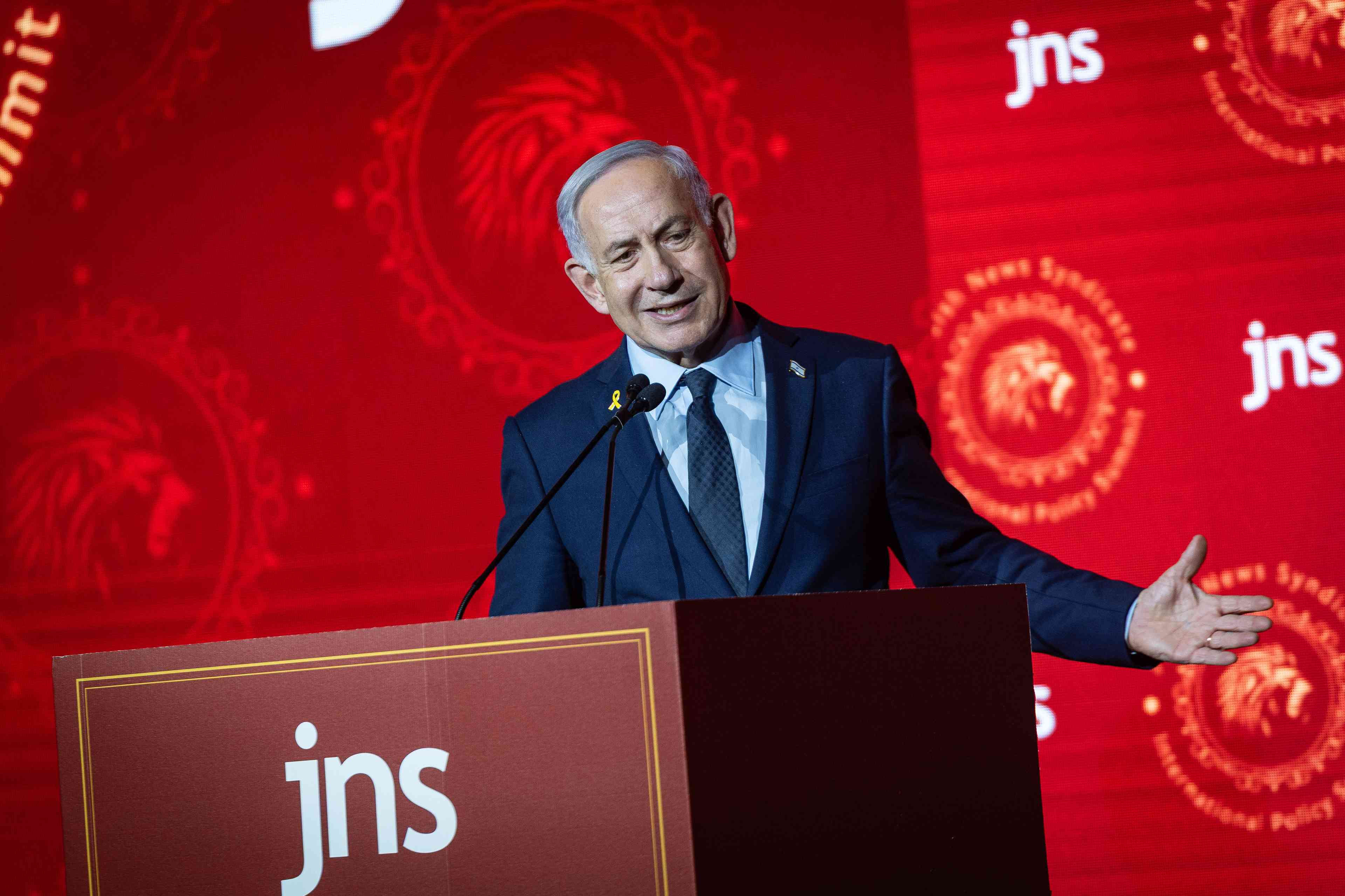 Prime Minister Netanyahu. background