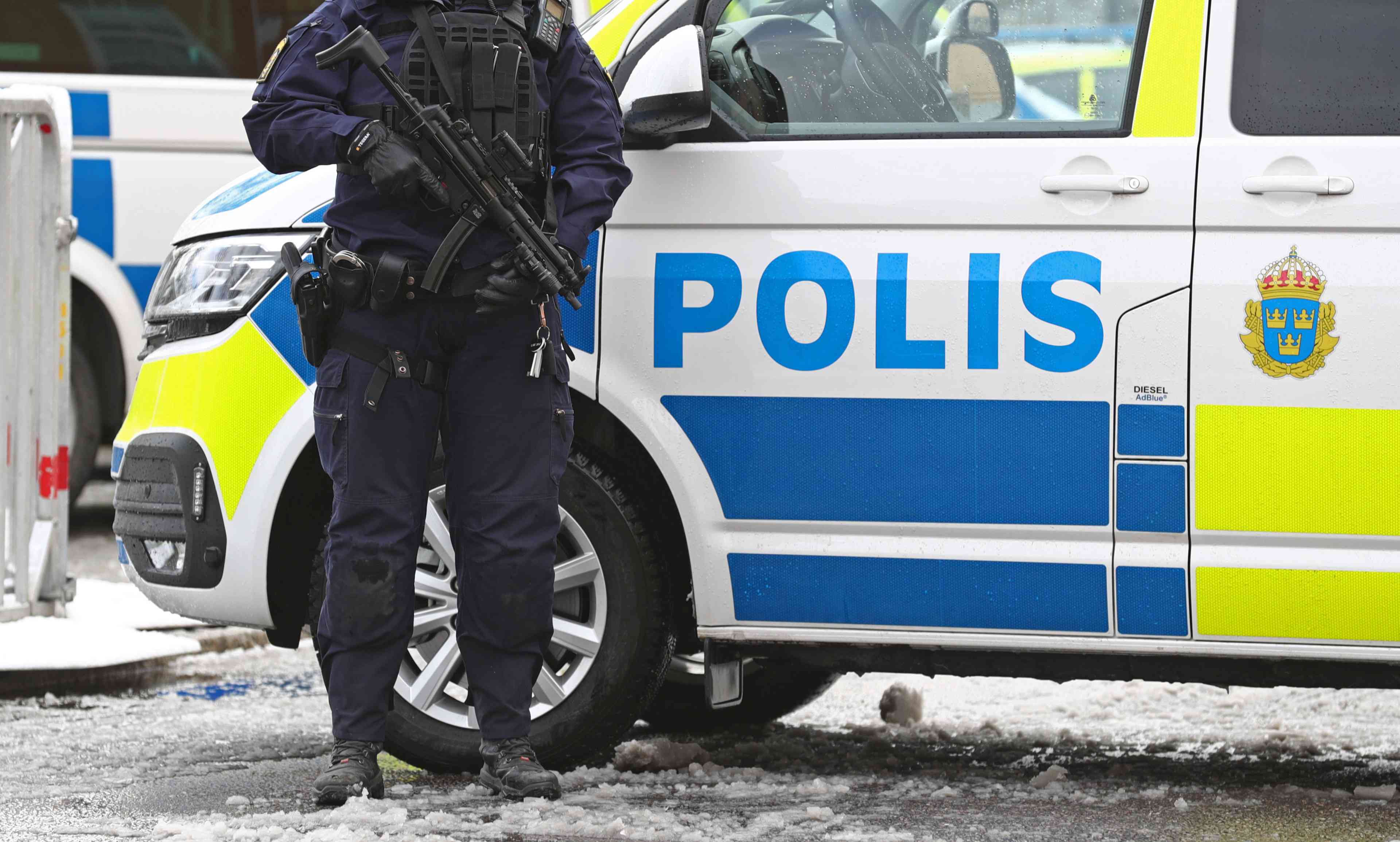 Swedish police. Illustration. background