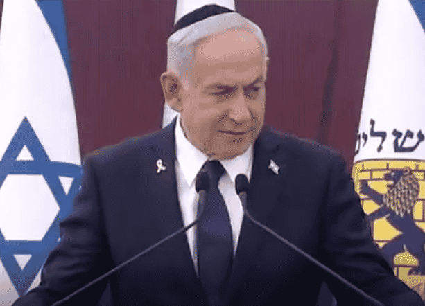 Prime Minister Netanyahu. background