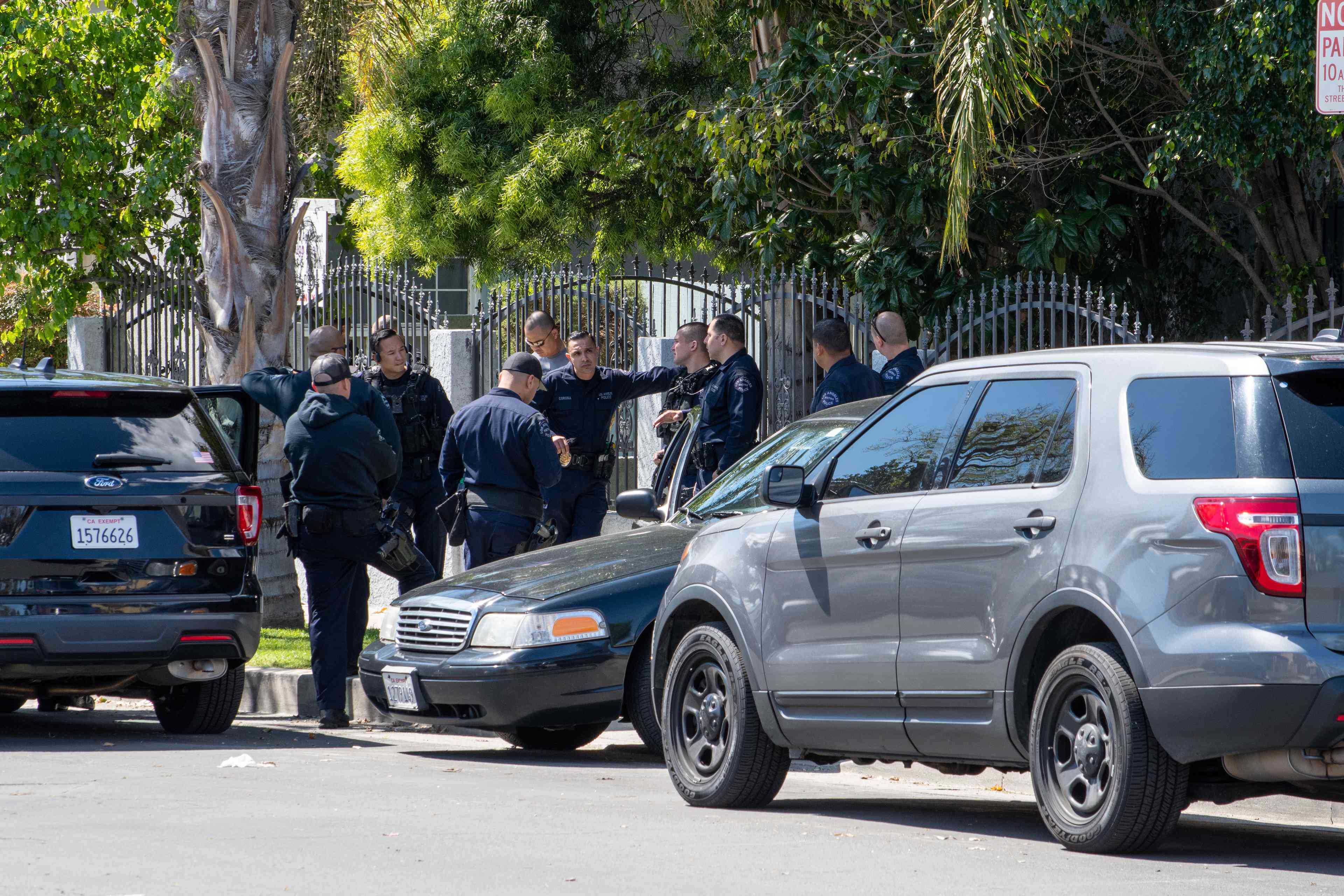 Police at crime scene background