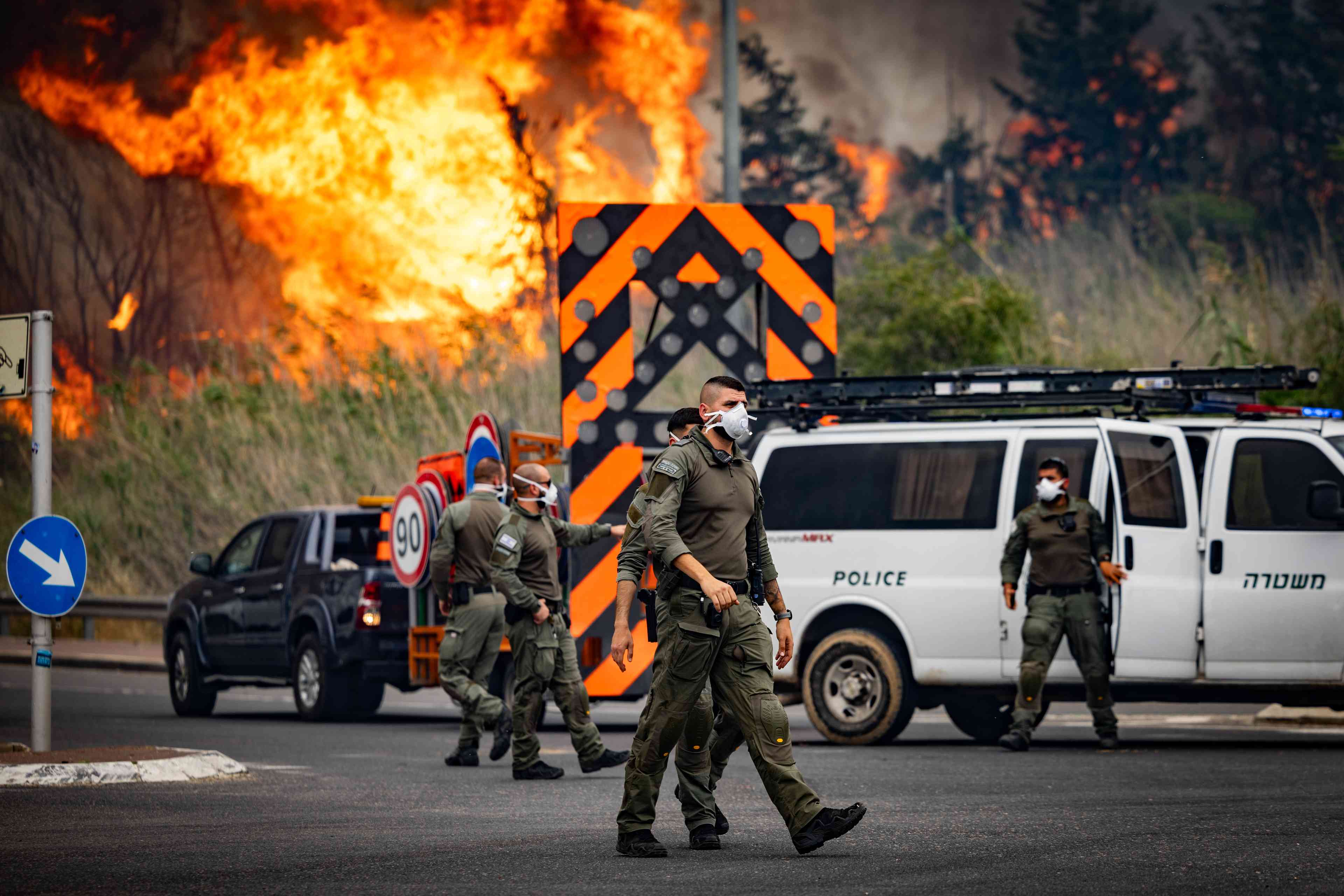 Fire in Latrun. background