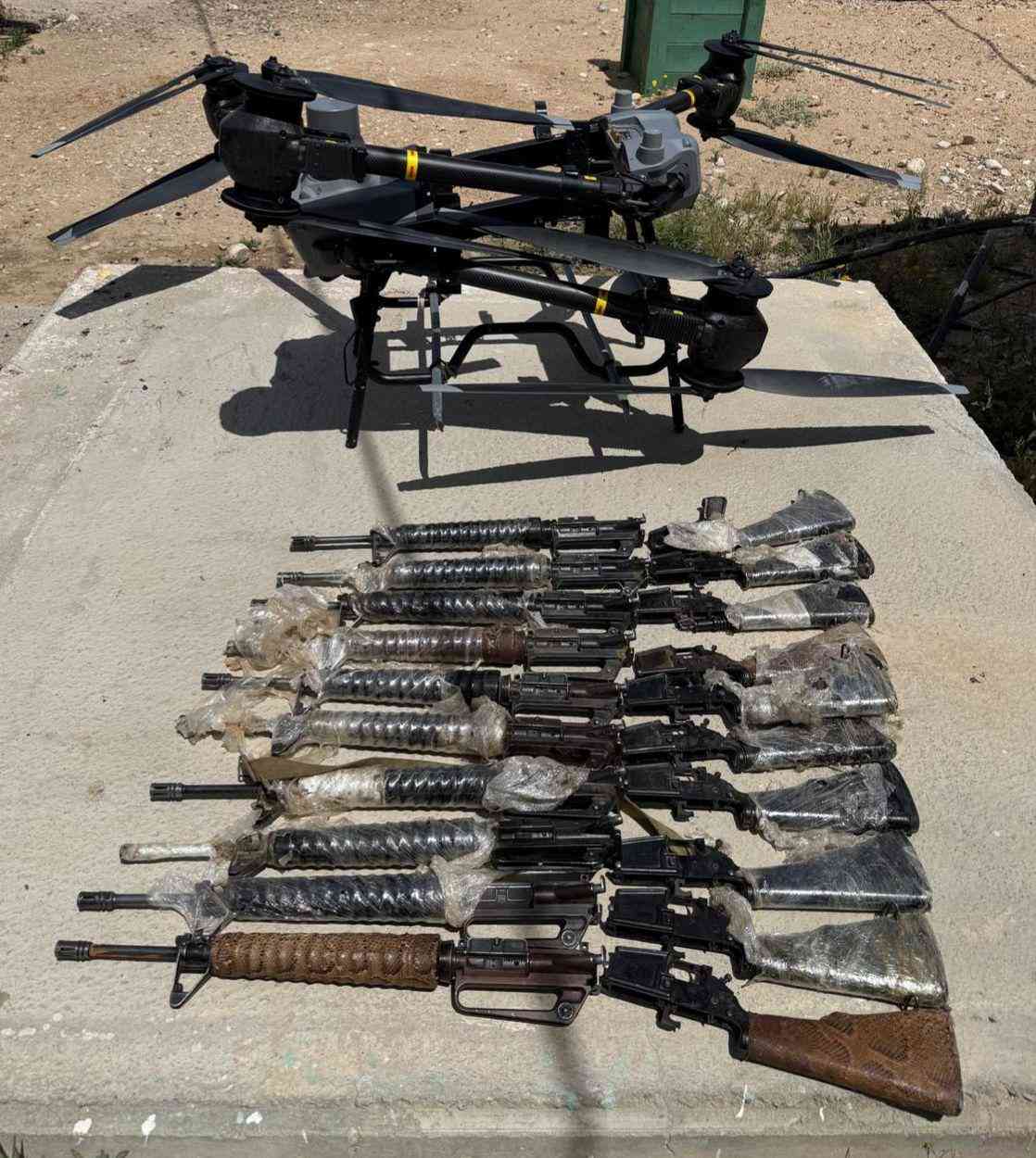 Weapons seized by the IDF. background