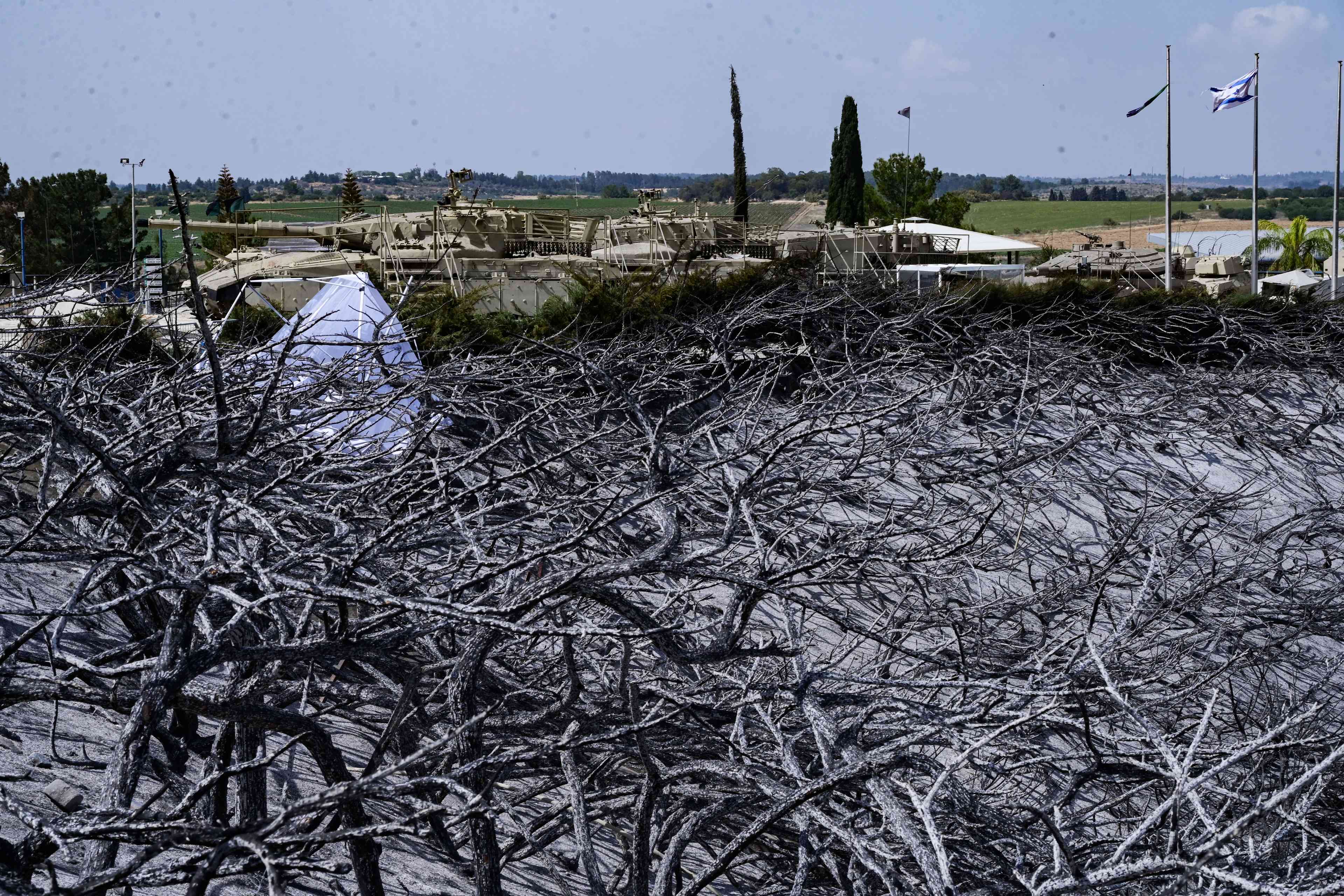 Aftermath of the fire. background