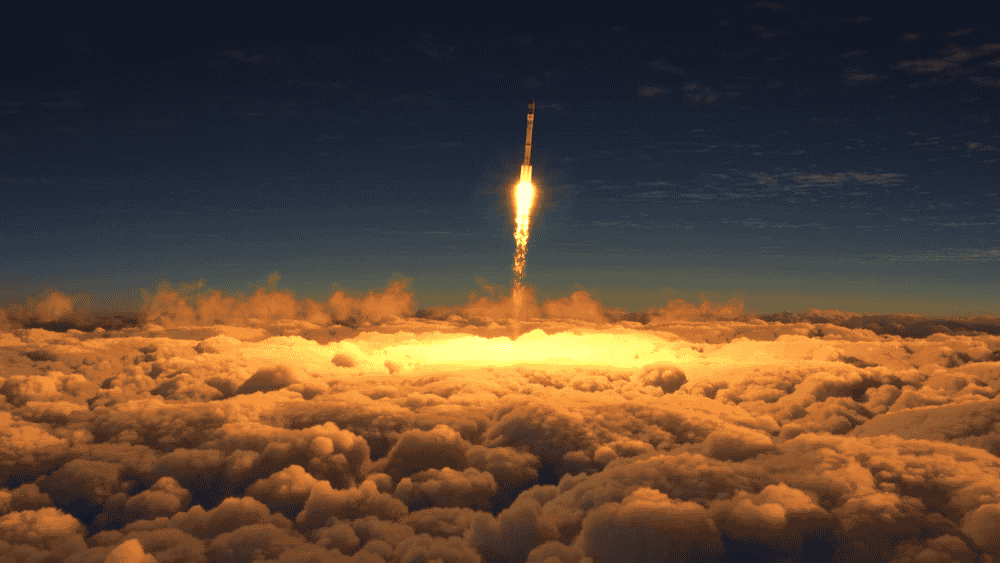 Missile launch - illustration background