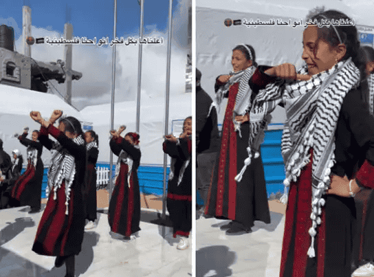 Palestinain girls being trained to honor terror background