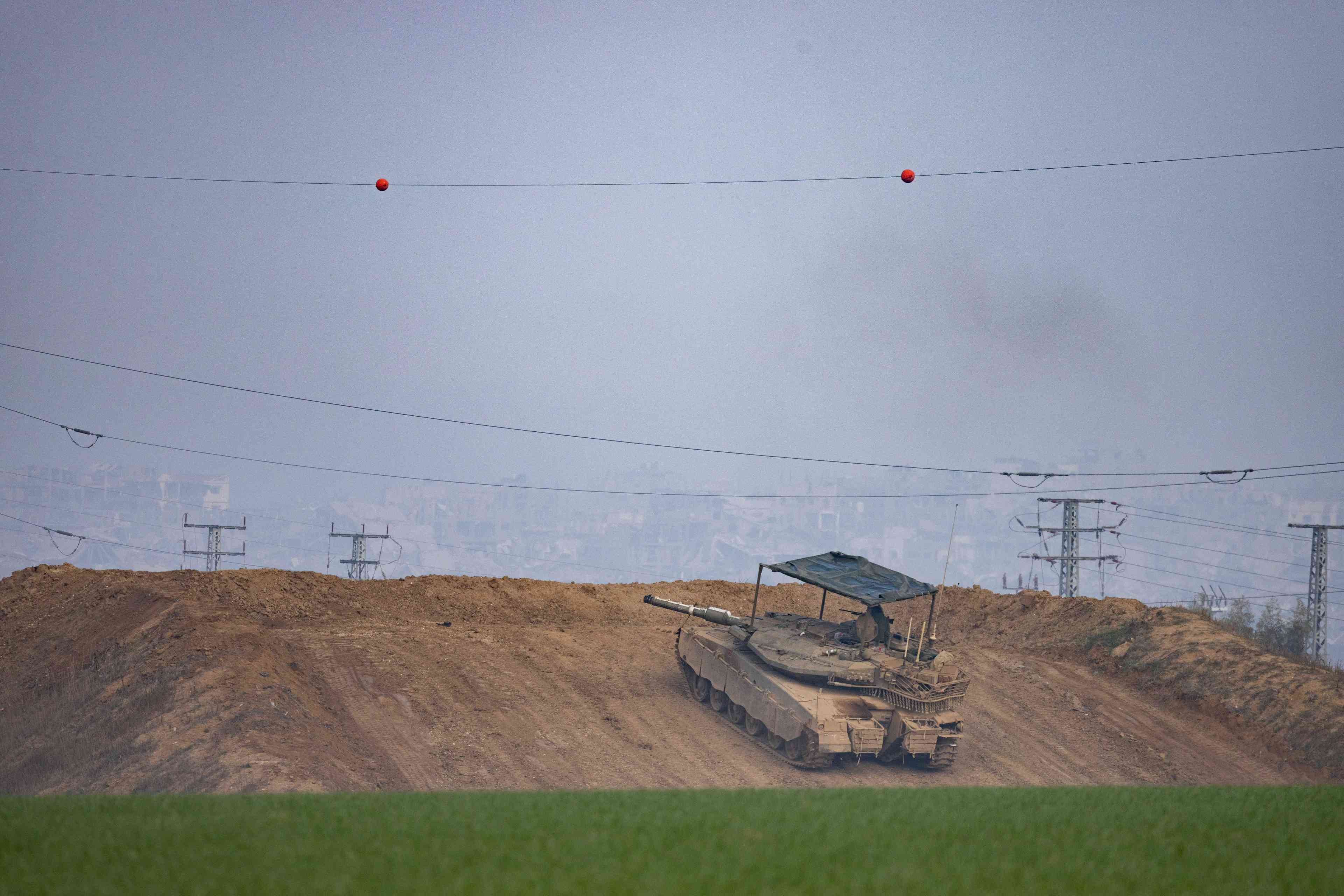 Tank near Gaza. background