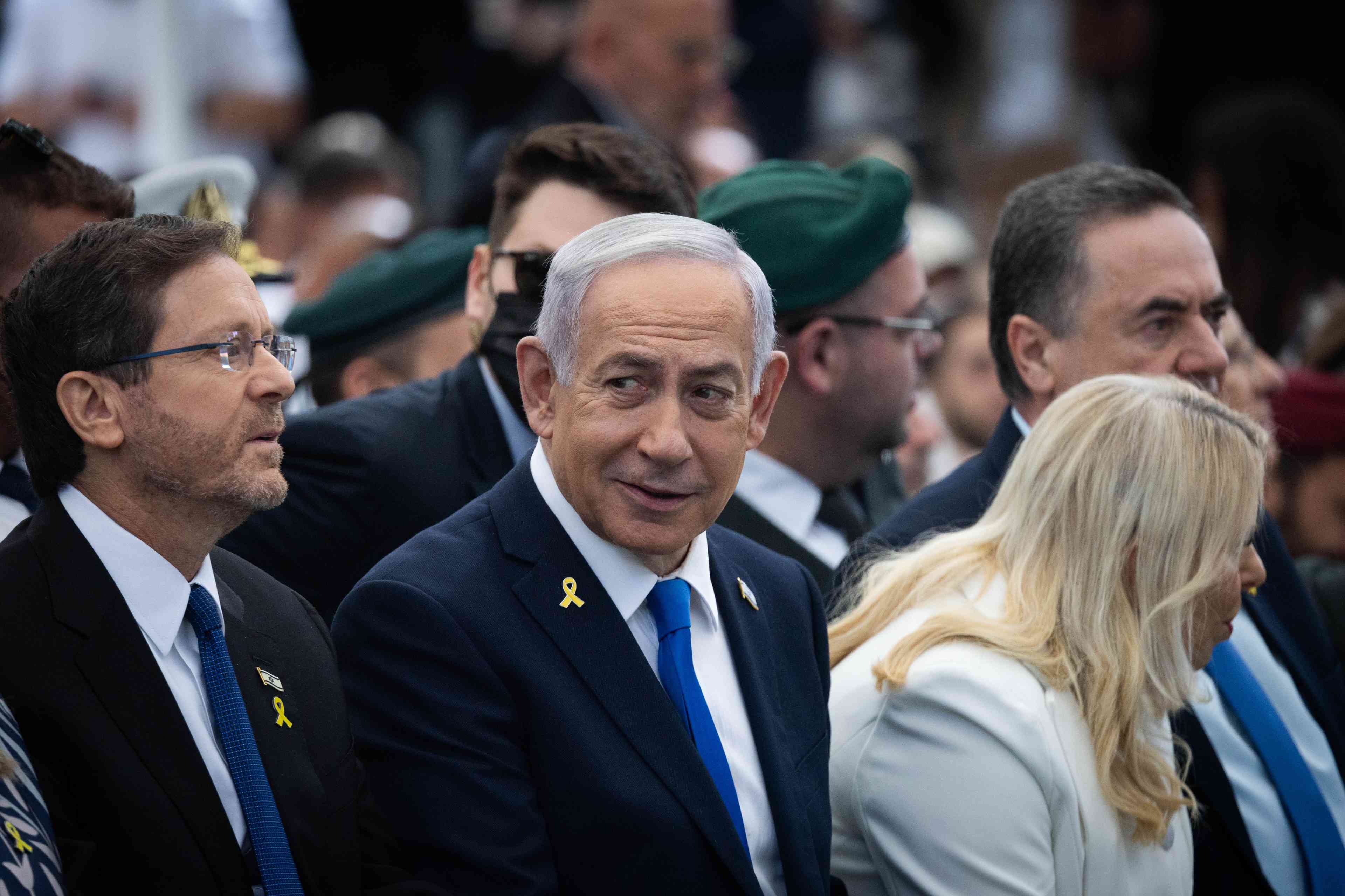 Prime Minister Netanyahu. background