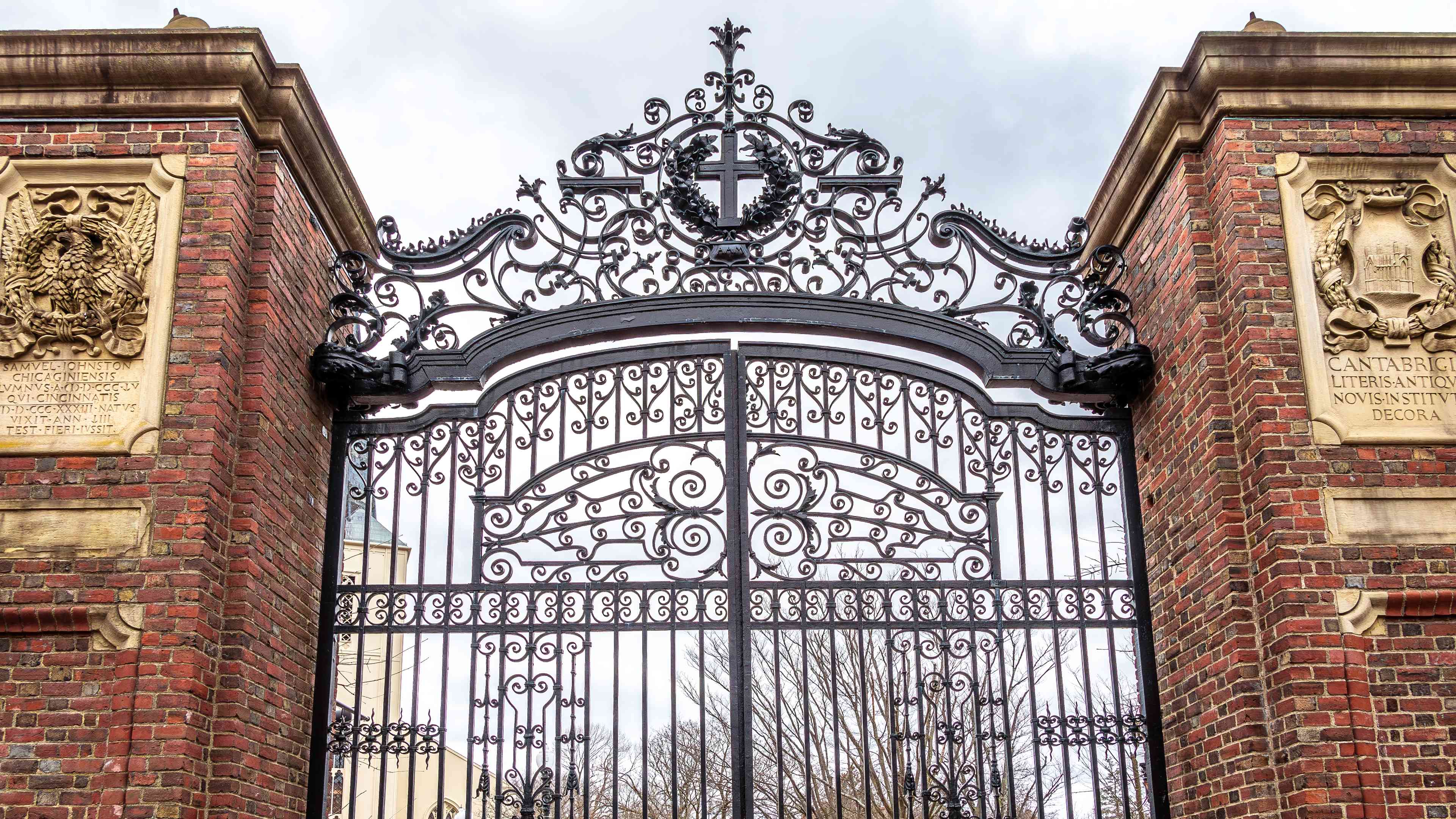 Harvard University gates. background