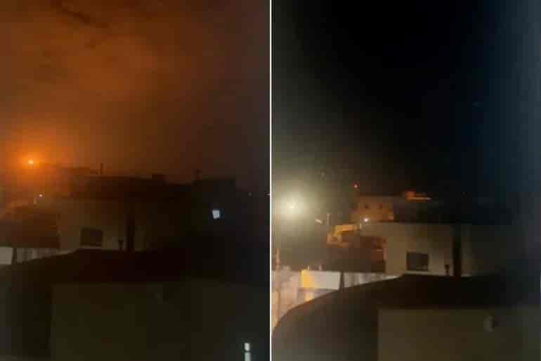 Scenes of IDF strikes. background