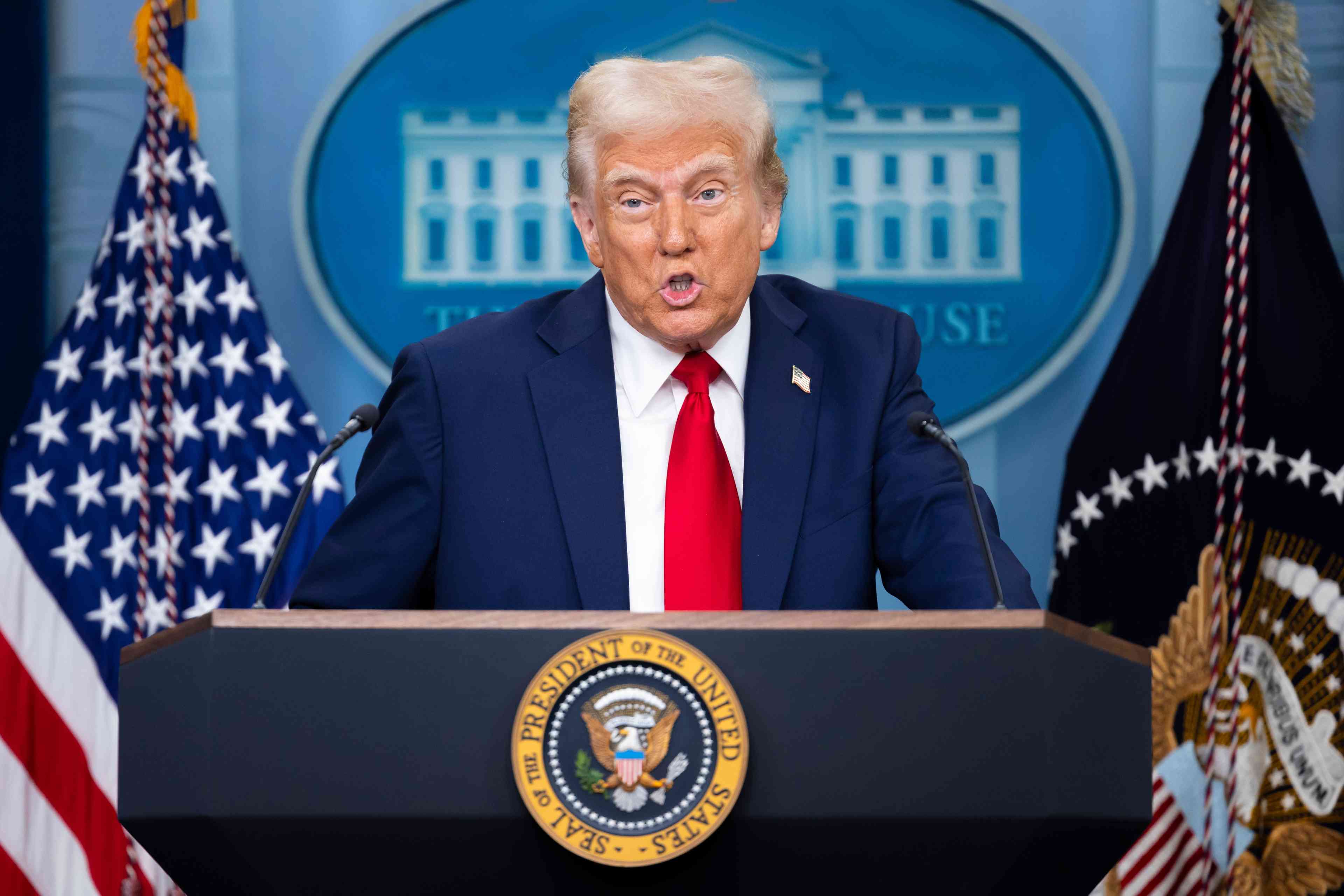 President Donald Trump. background