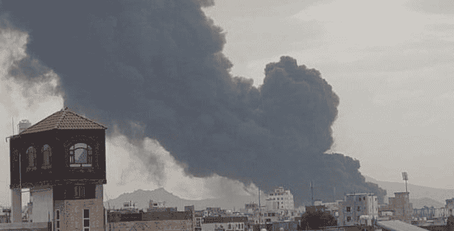IDF attack on Sanaa Yemen background