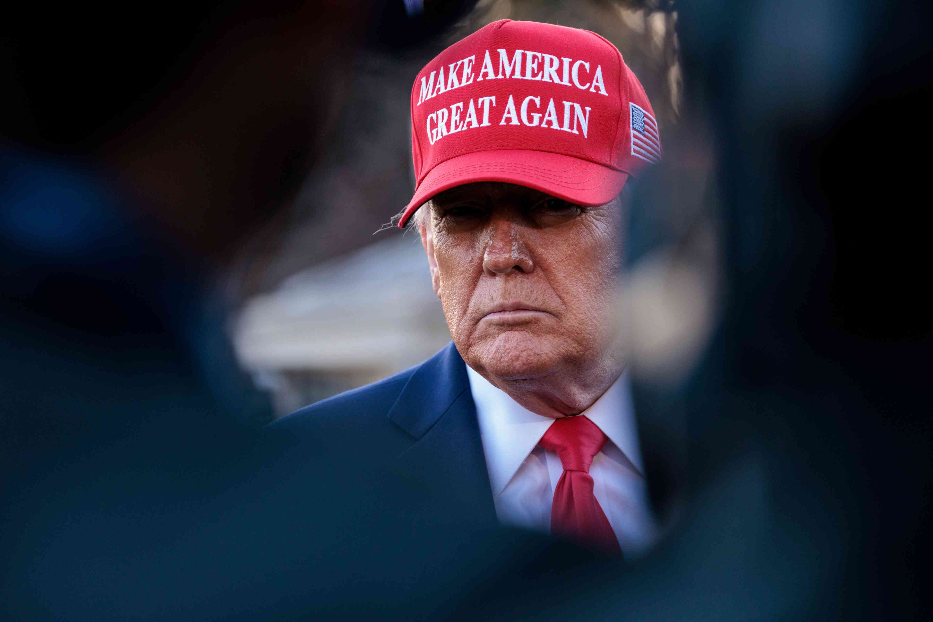 President Donald Trump. background