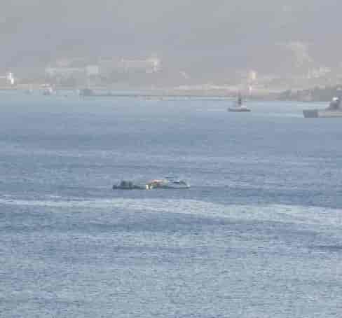 Capsized boat. background