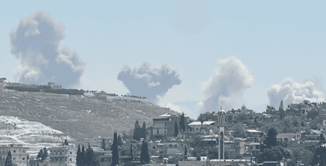 IAF attack in Lebanon background